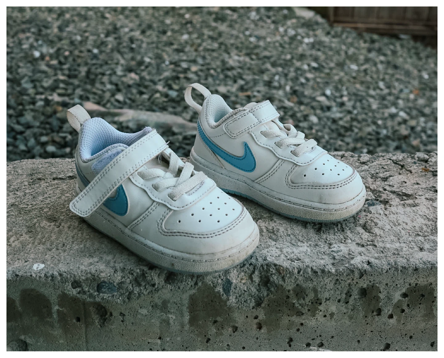 NIKE Court Borough Low Recraft (TD) Shoes White/Blue Size:6C - photo 3