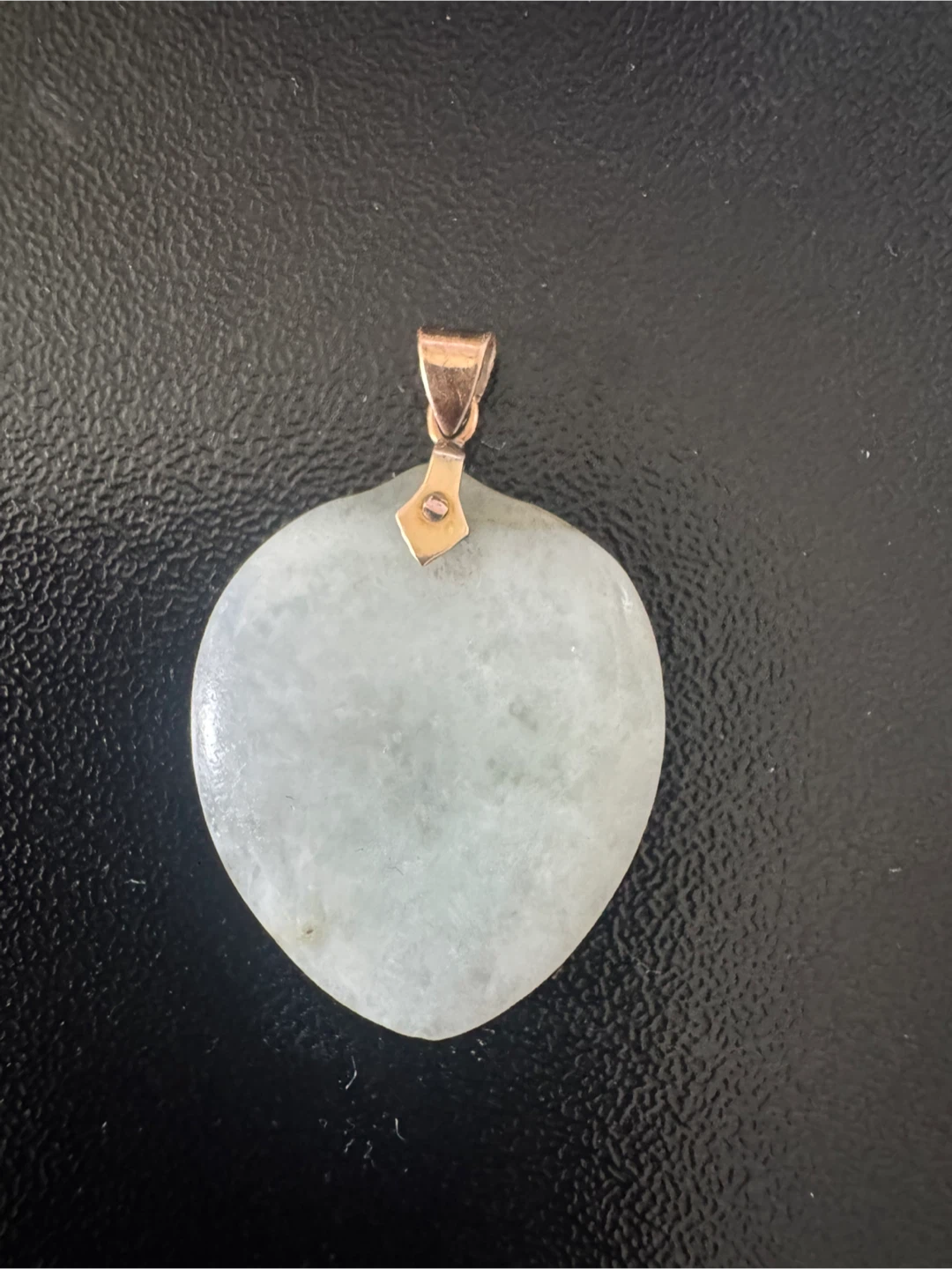 Heart Shaped Jade Pendant with Gold Bail - photo 2