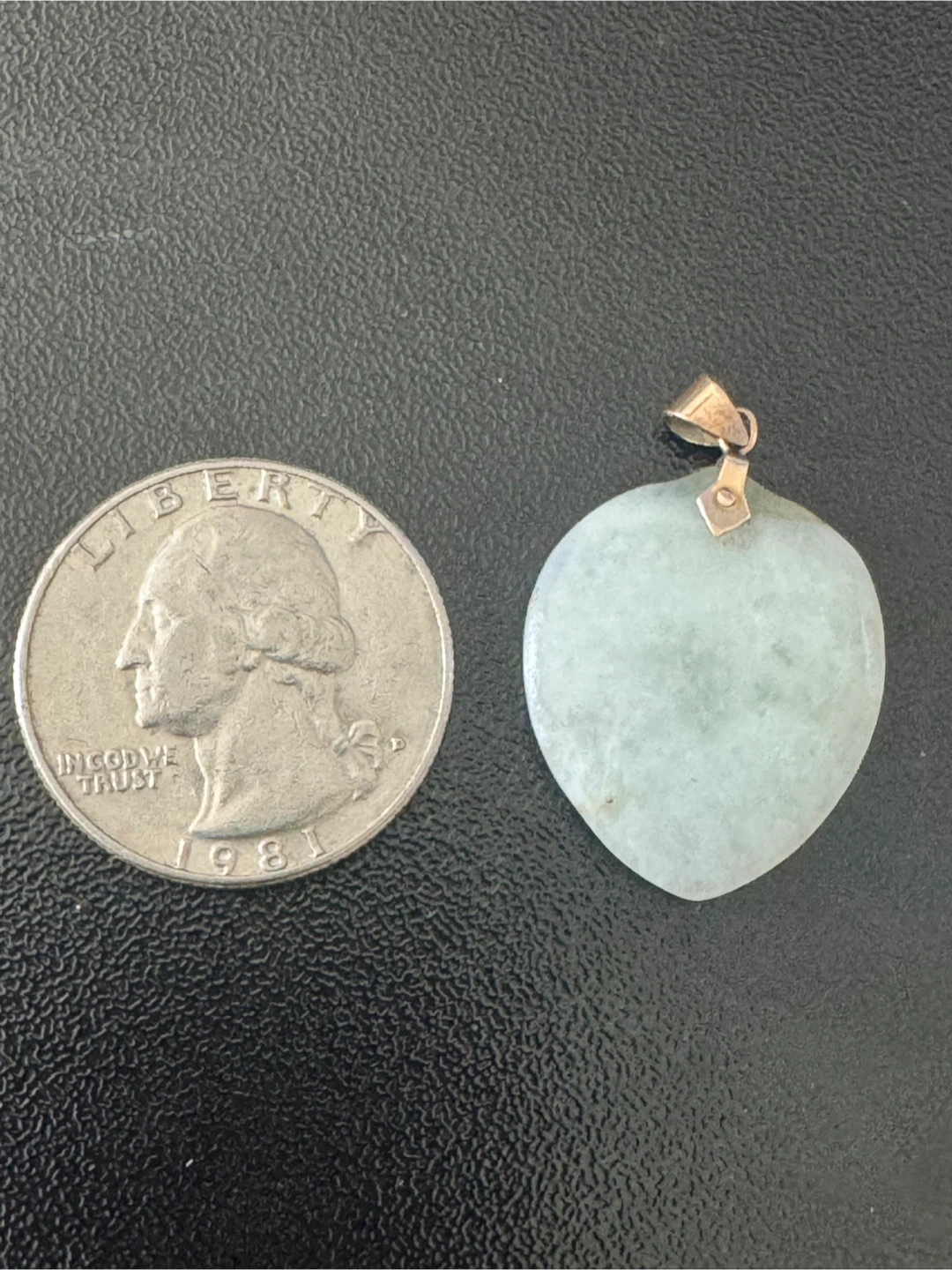 Heart Shaped Jade Pendant with Gold Bail - photo 4