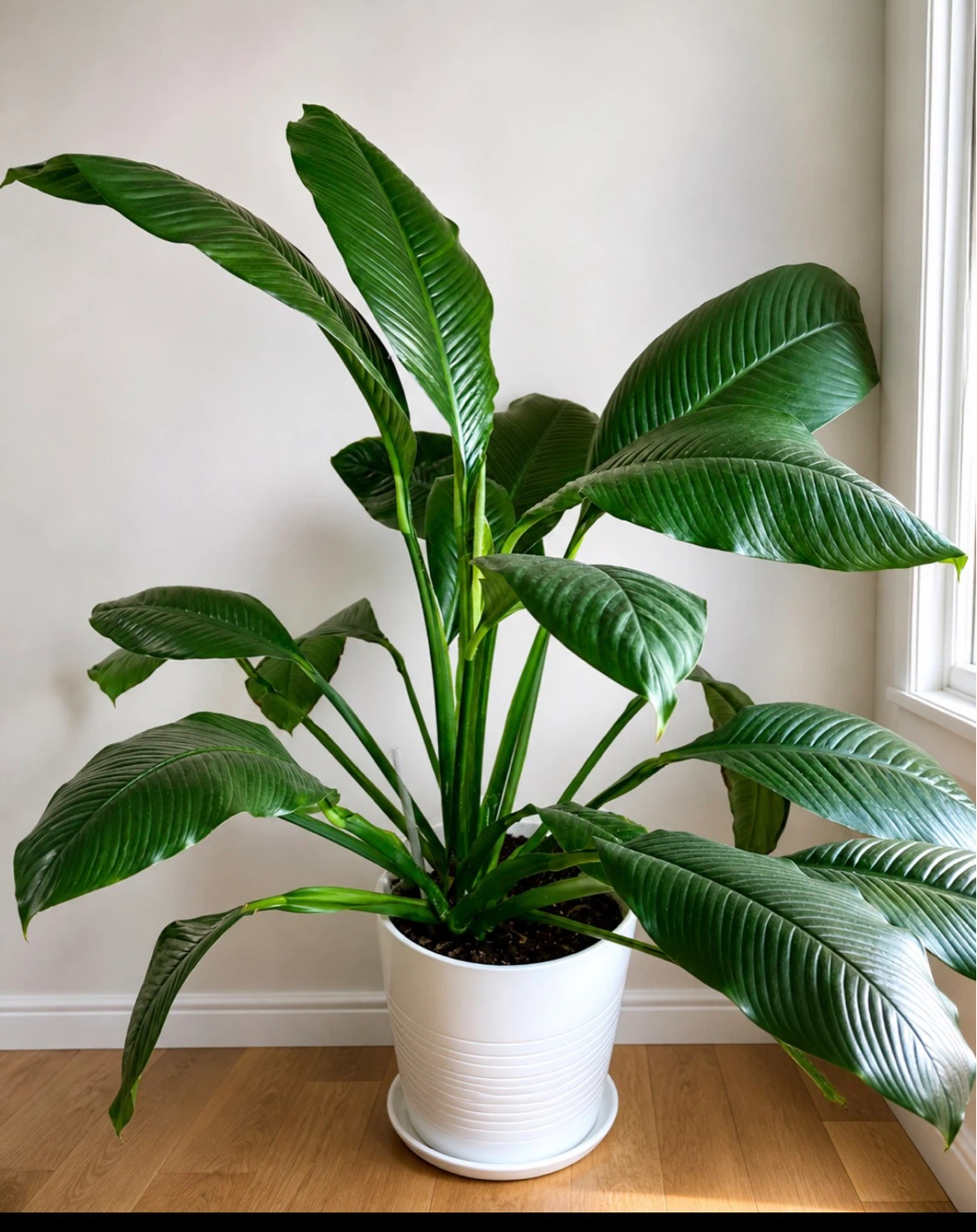 Large Green Plant in White Pot