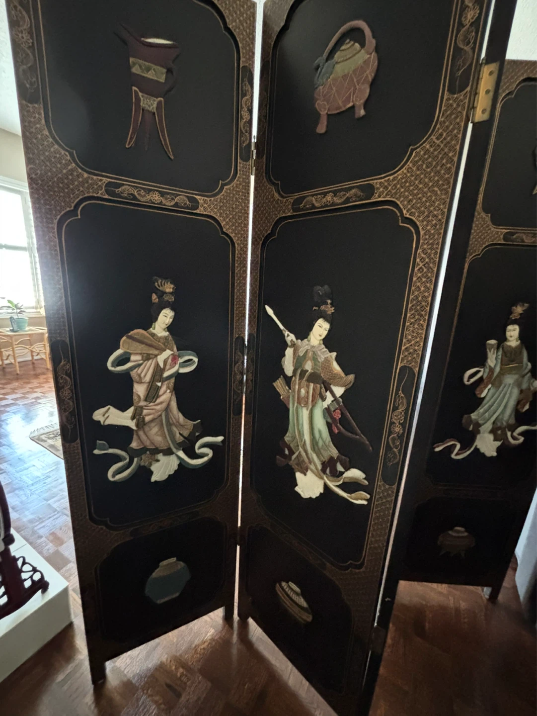 Four Panel Oriental Screen Divider - photo 4