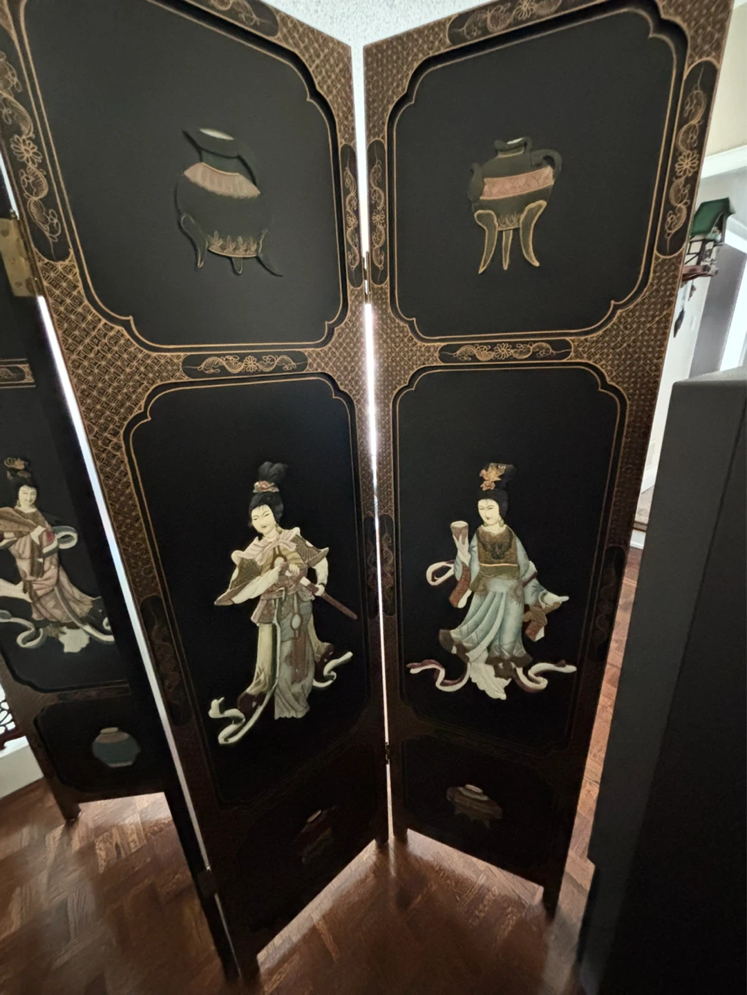 Four Panel Oriental Screen Divider - photo 3