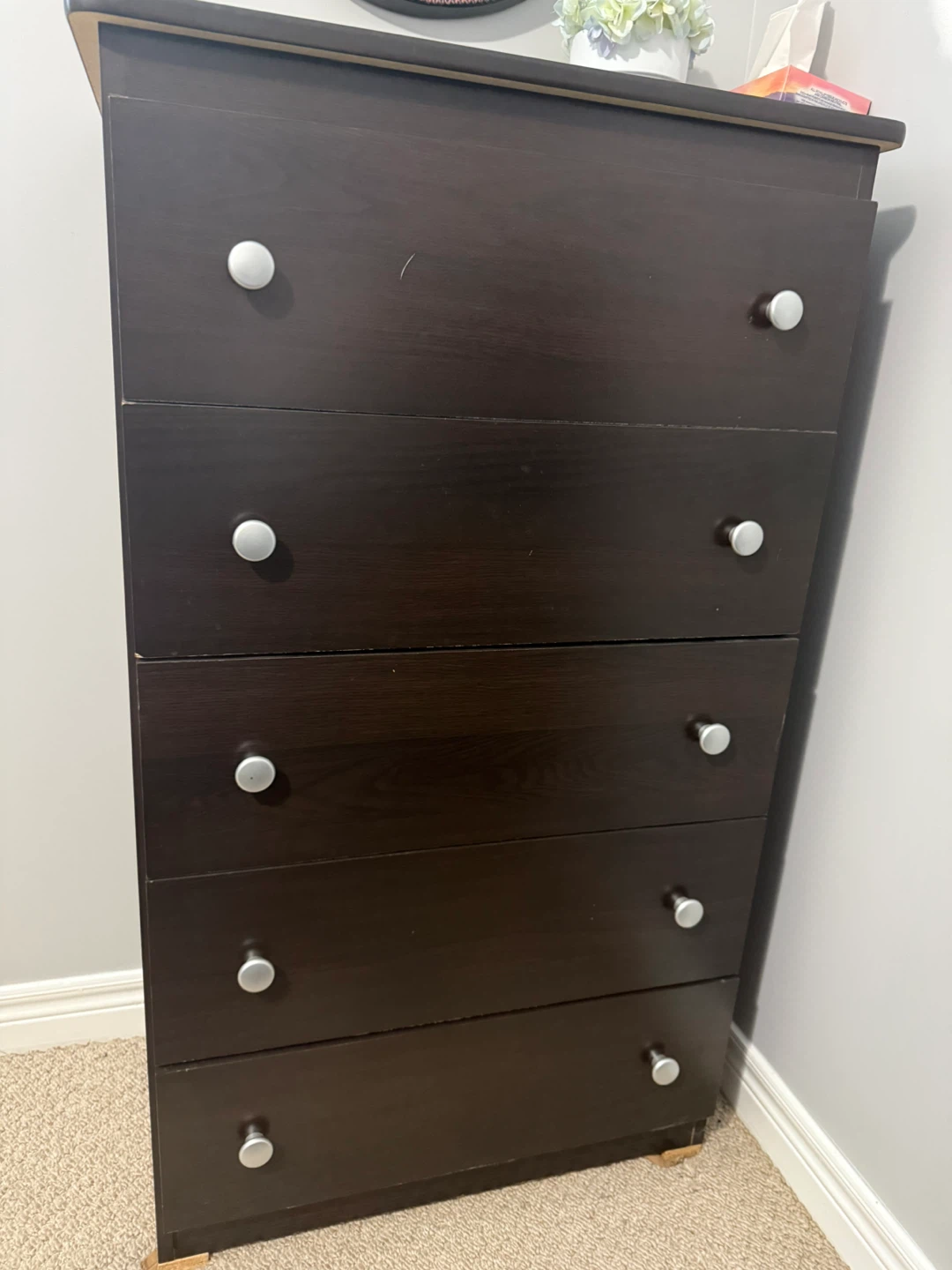 Dark Brown 5-Drawer Dresser - photo 3