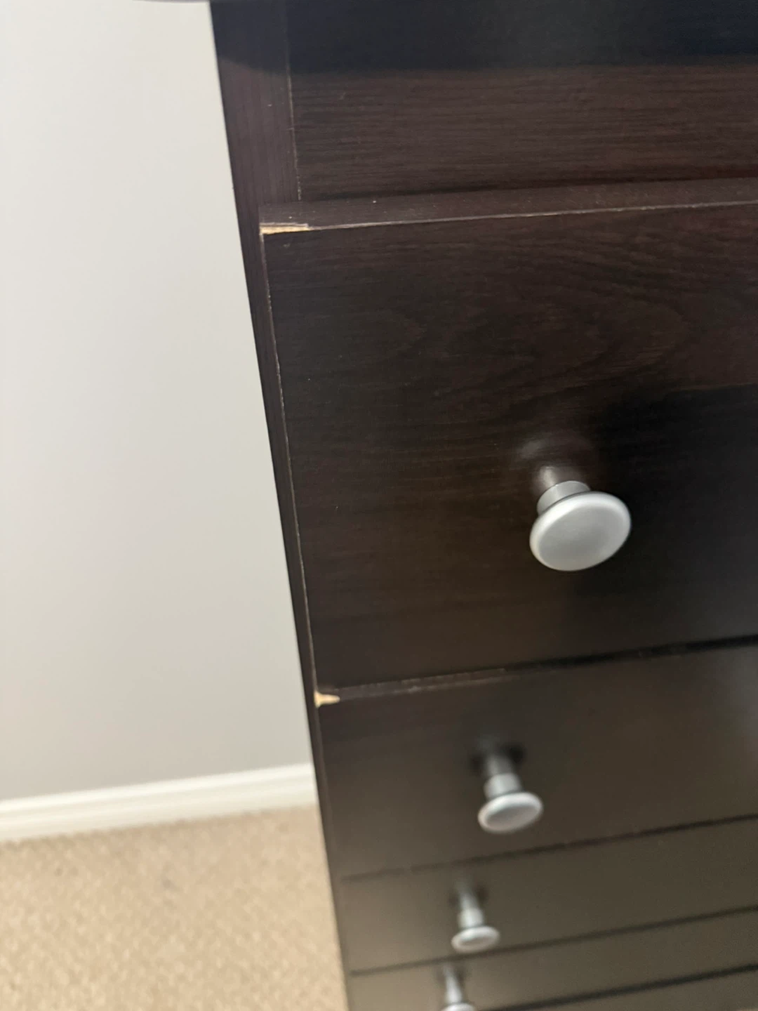 Dark Brown 5-Drawer Dresser - photo 2