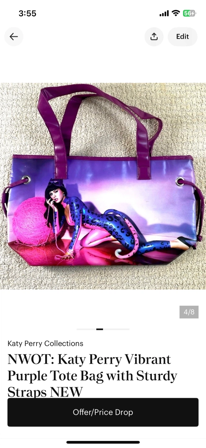 Katy Perry Collections Vibrant Purple Tote Bag