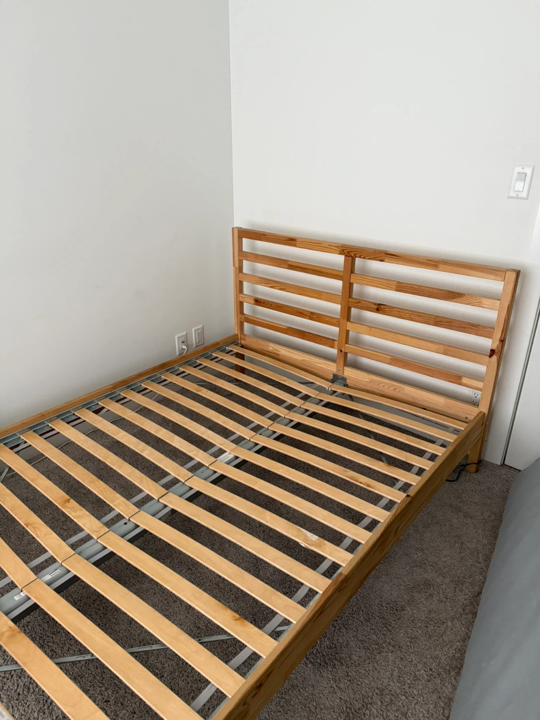 Wooden Bed Frame with Headboard - photo 2