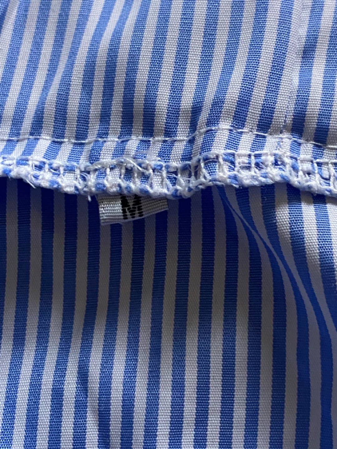 Blue and white striped off-the-shoulder blouse - photo 4