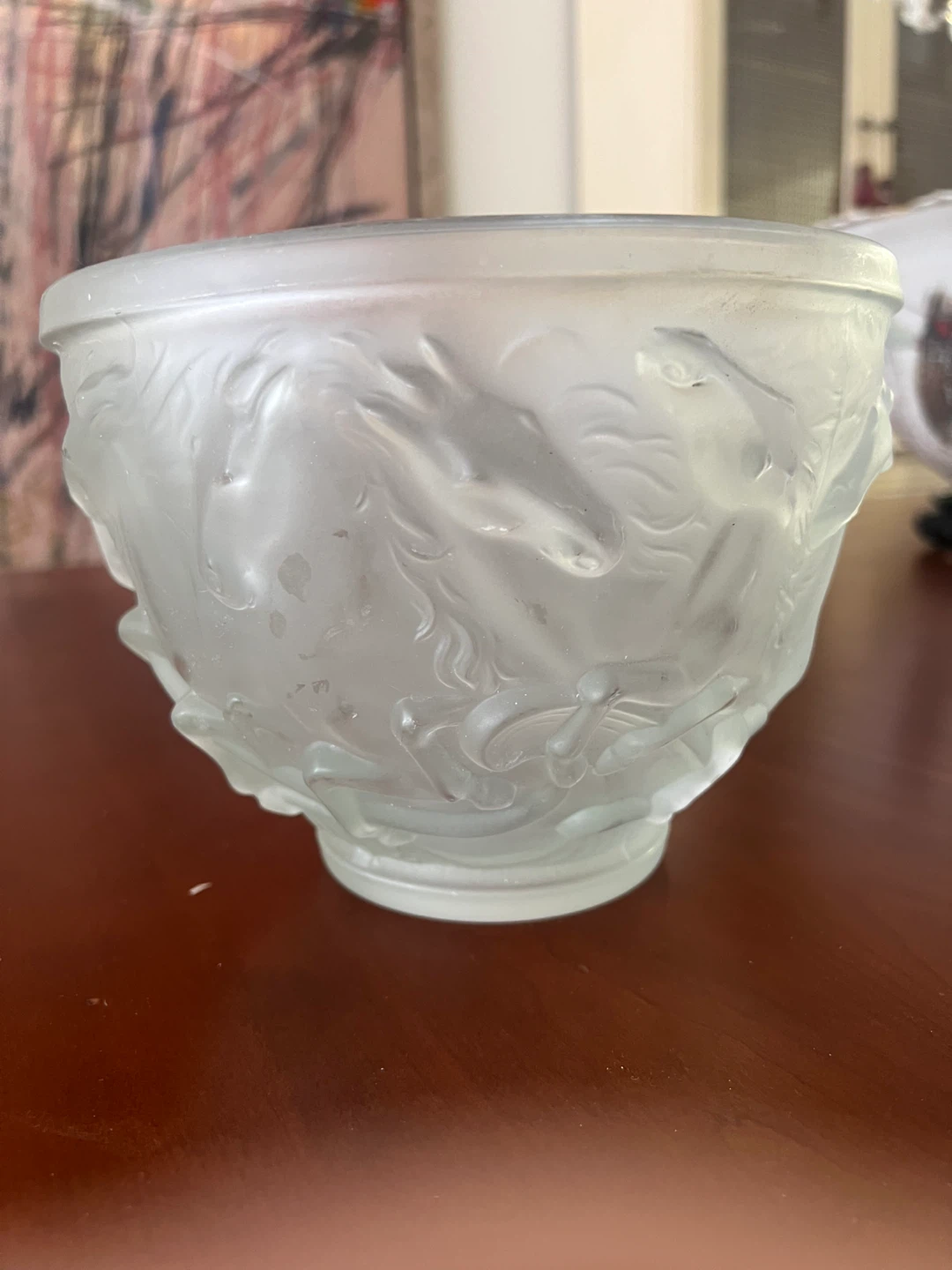 Frosted Glass Horse Design Bowl - photo 2