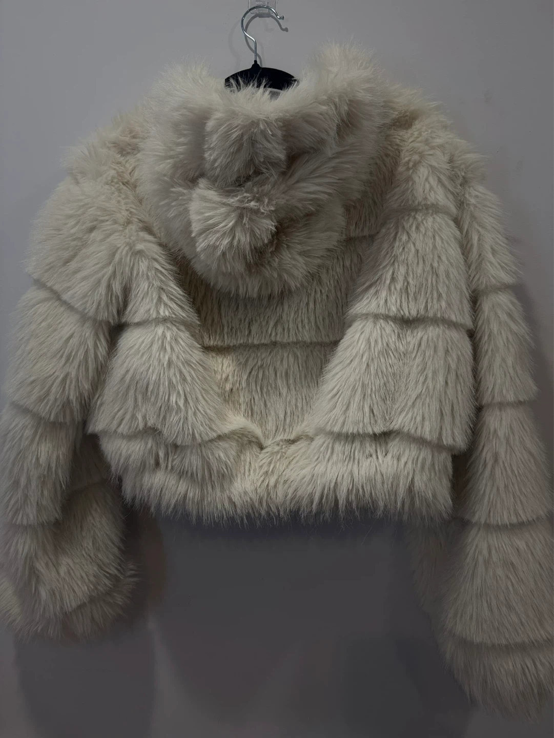 Cream Faux Fur Jacket - photo 2