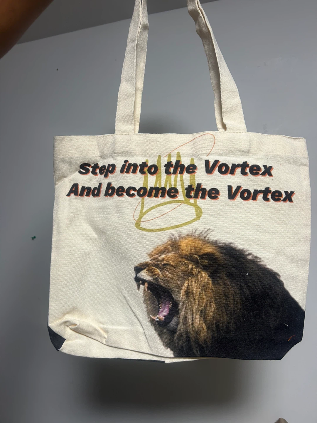 Tote Bag with Lion Graphic
