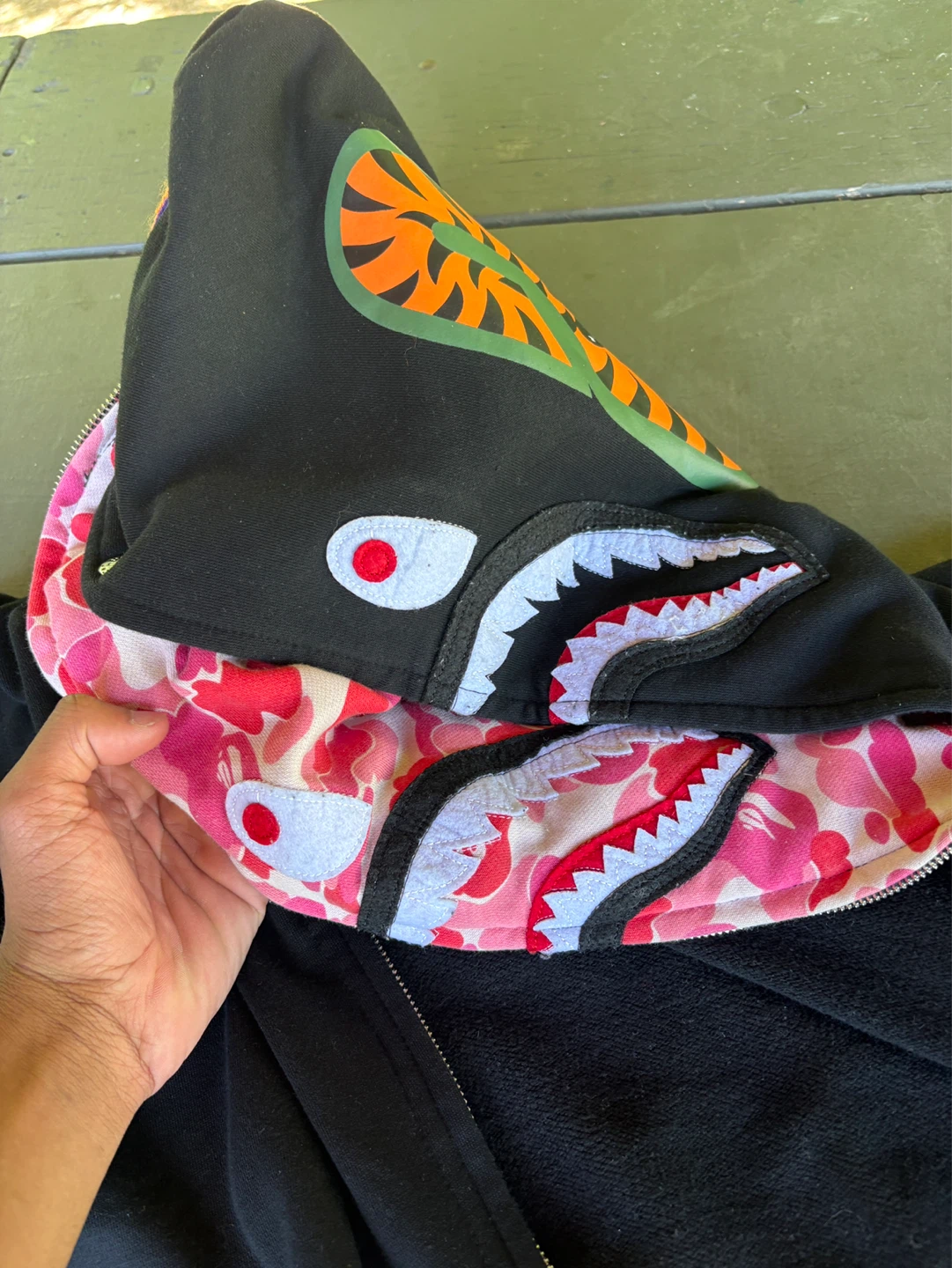 Double hood Bathing Ape Shark Hoodie - photo 2