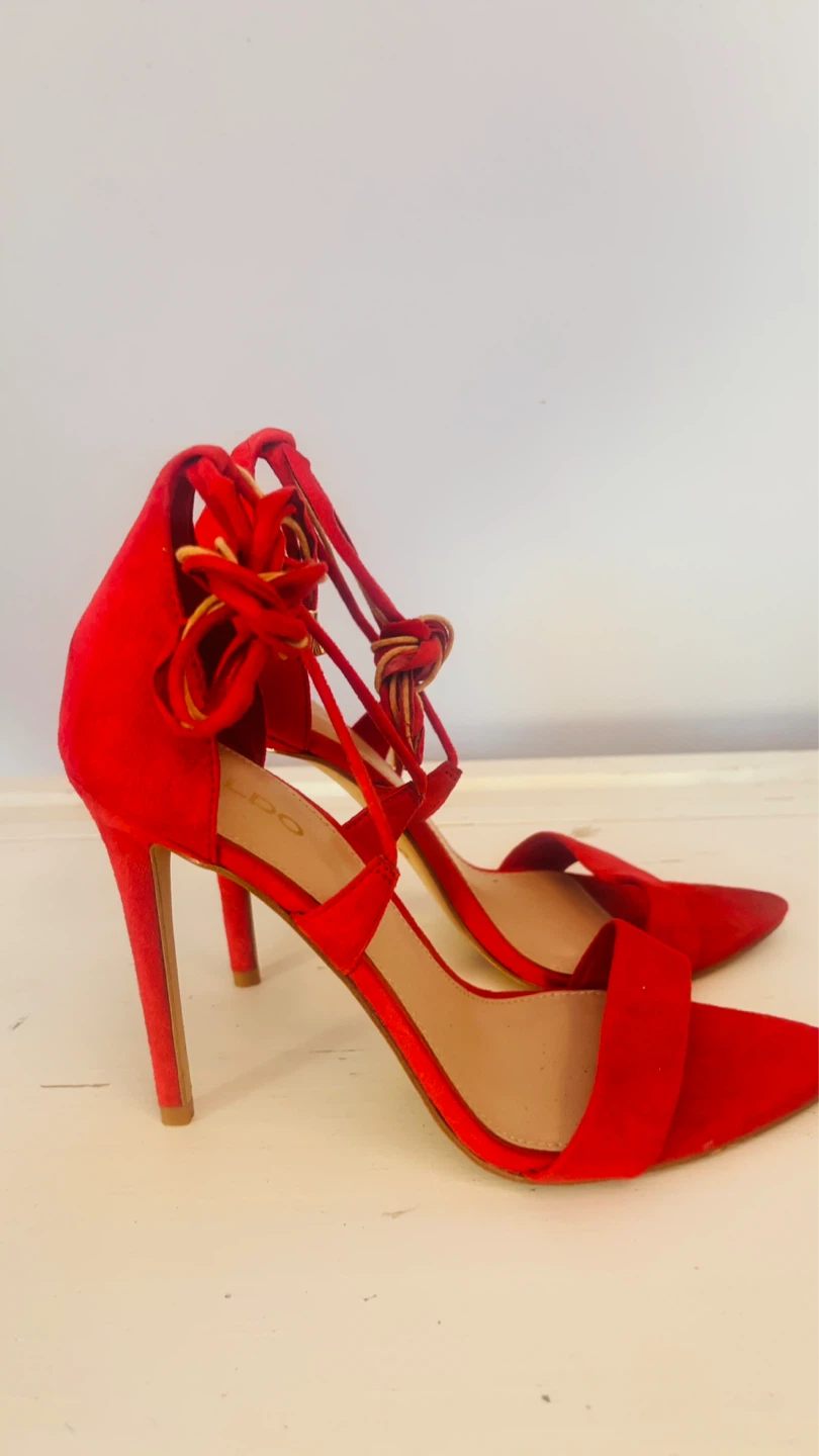 ALDO Red Suede Strappy High Heel Sandals - photo 2