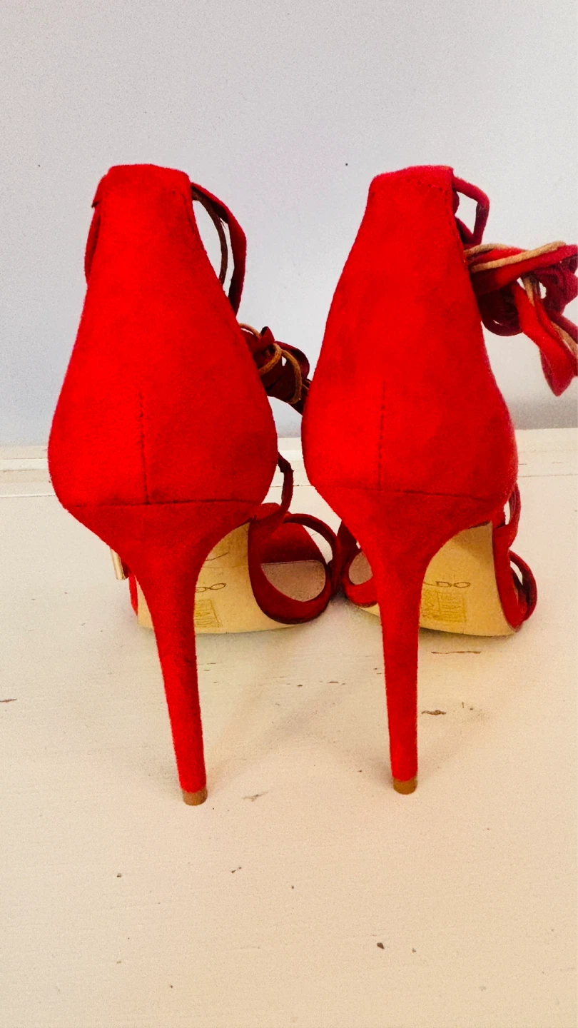 ALDO Red Suede Strappy High Heel Sandals - photo 3