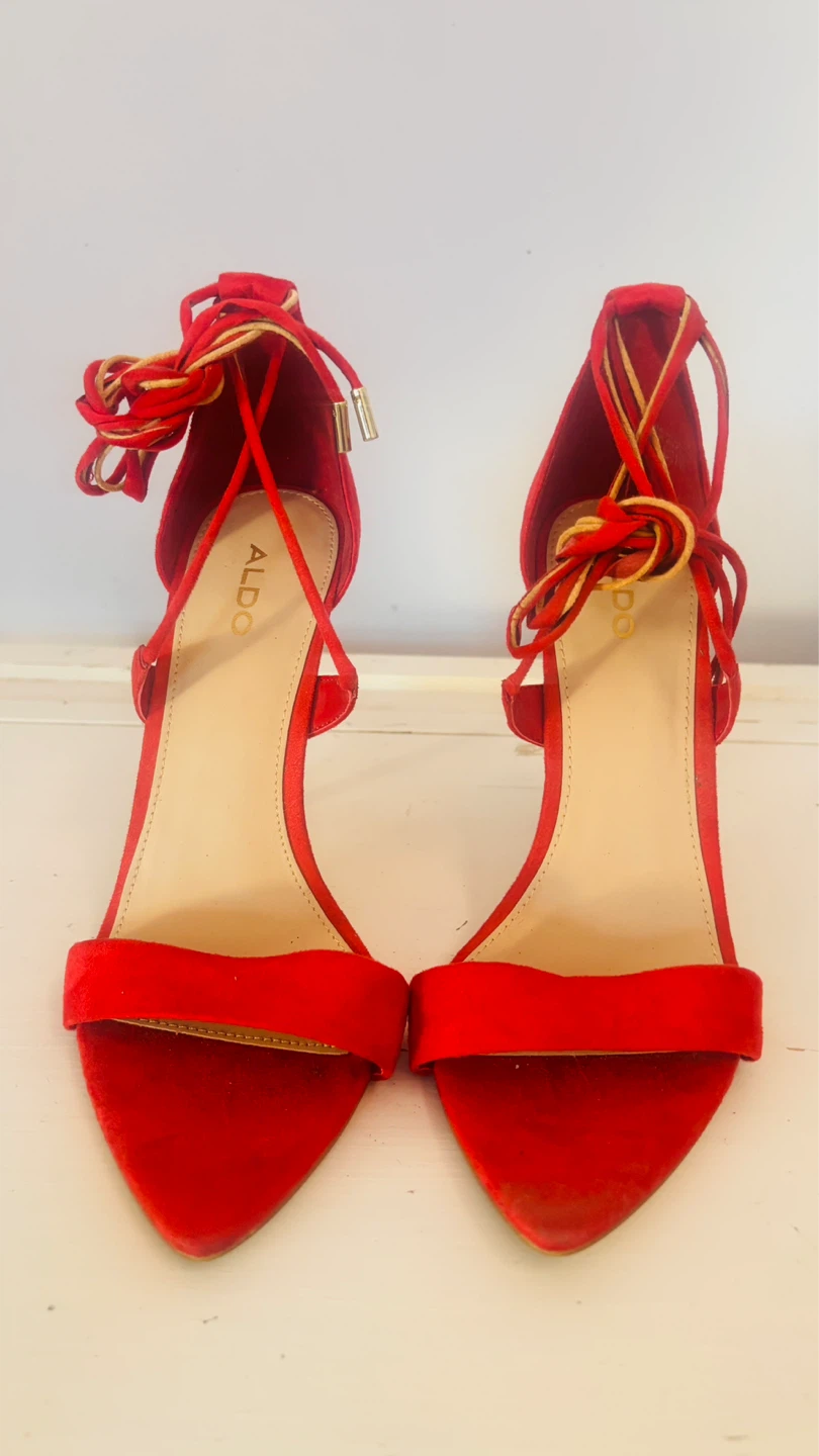 ALDO Red Suede Strappy High Heel Sandals