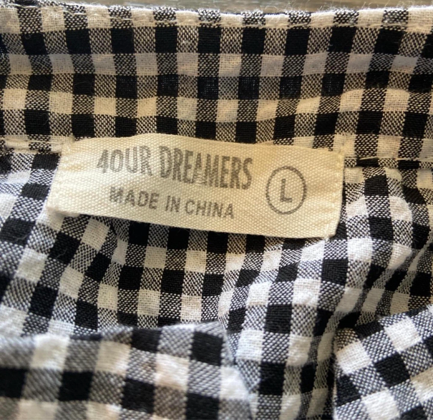 4our Dreamers Black & White Gingham Romper Size L - photo 3