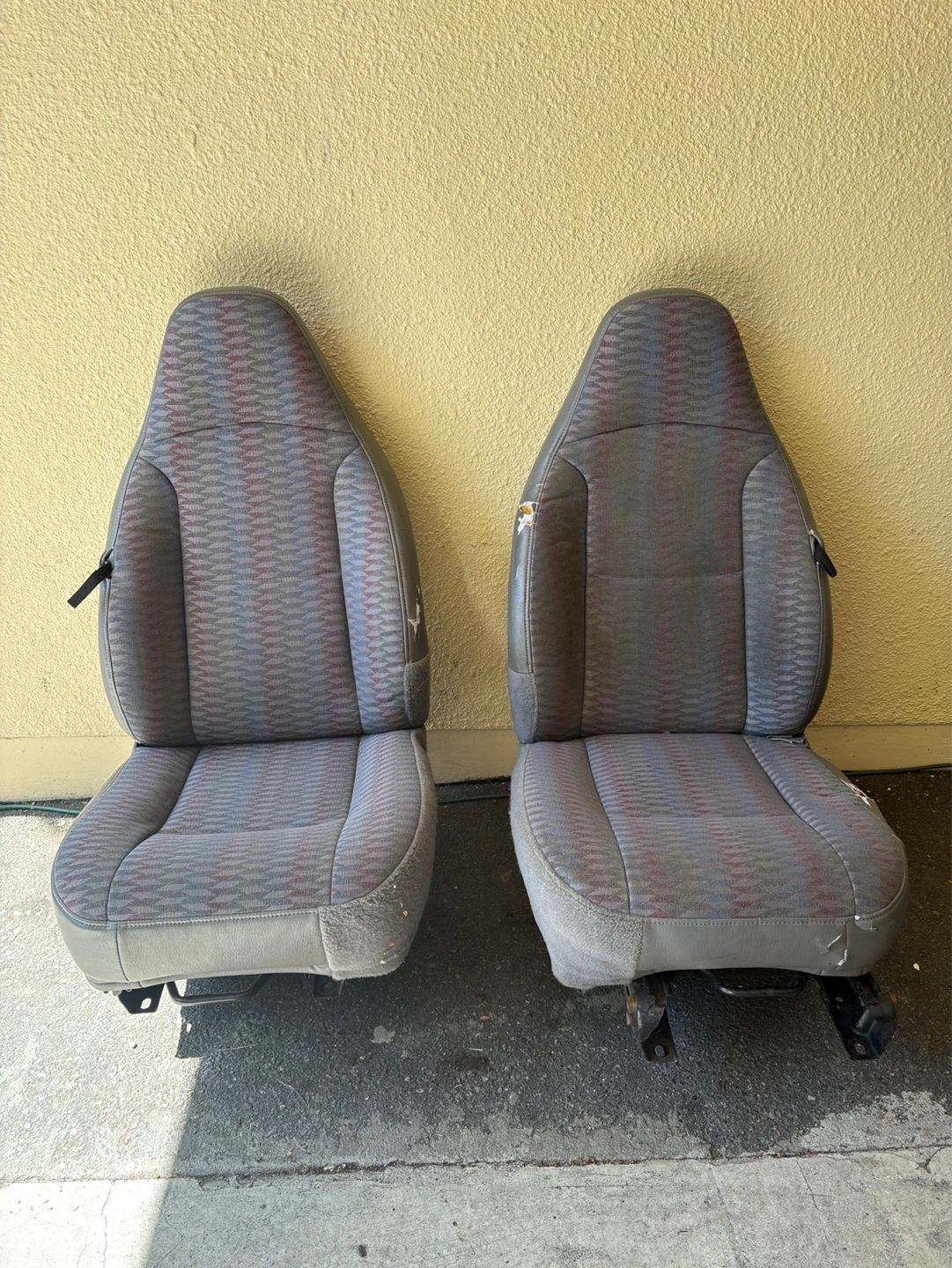 Jeep Wrangler TJ 1998 Pair of Grey Fabric Car Seats