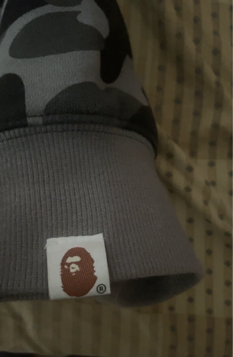 BAPE Full Zip Hoodie Grey Camo Shark Print - photo 2