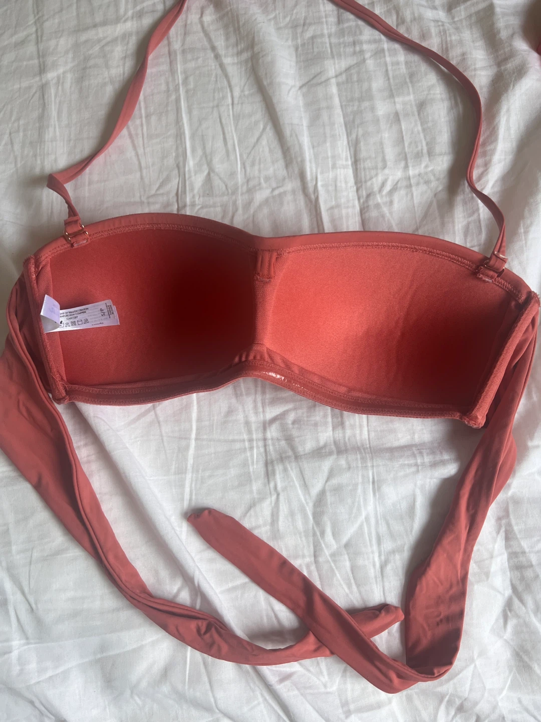 La Vie en Rose Aqua Strapless Bikini Top - Size S/P - photo 2