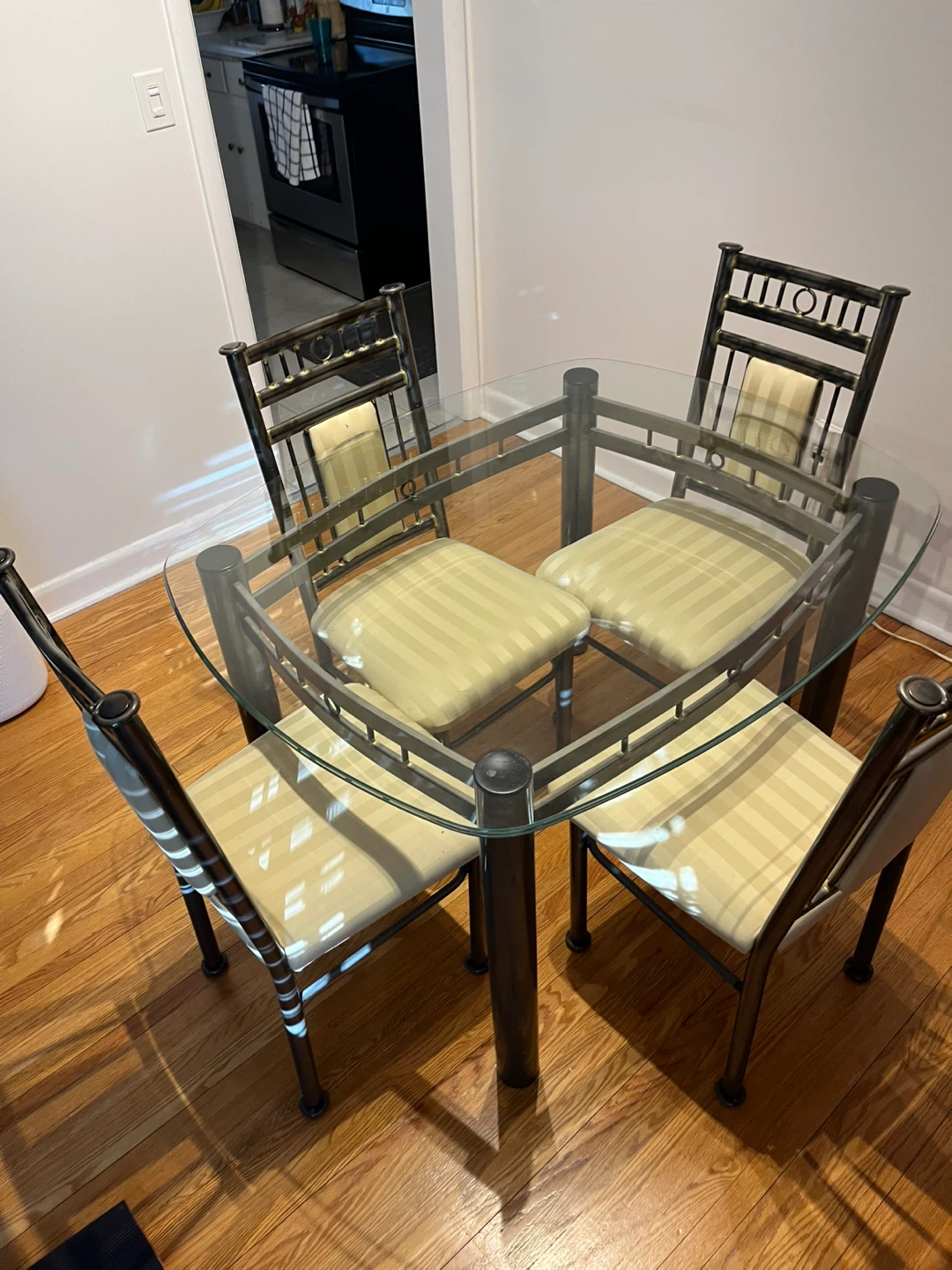 Glass Top Dining Set with 4 Chairs - photo 3
