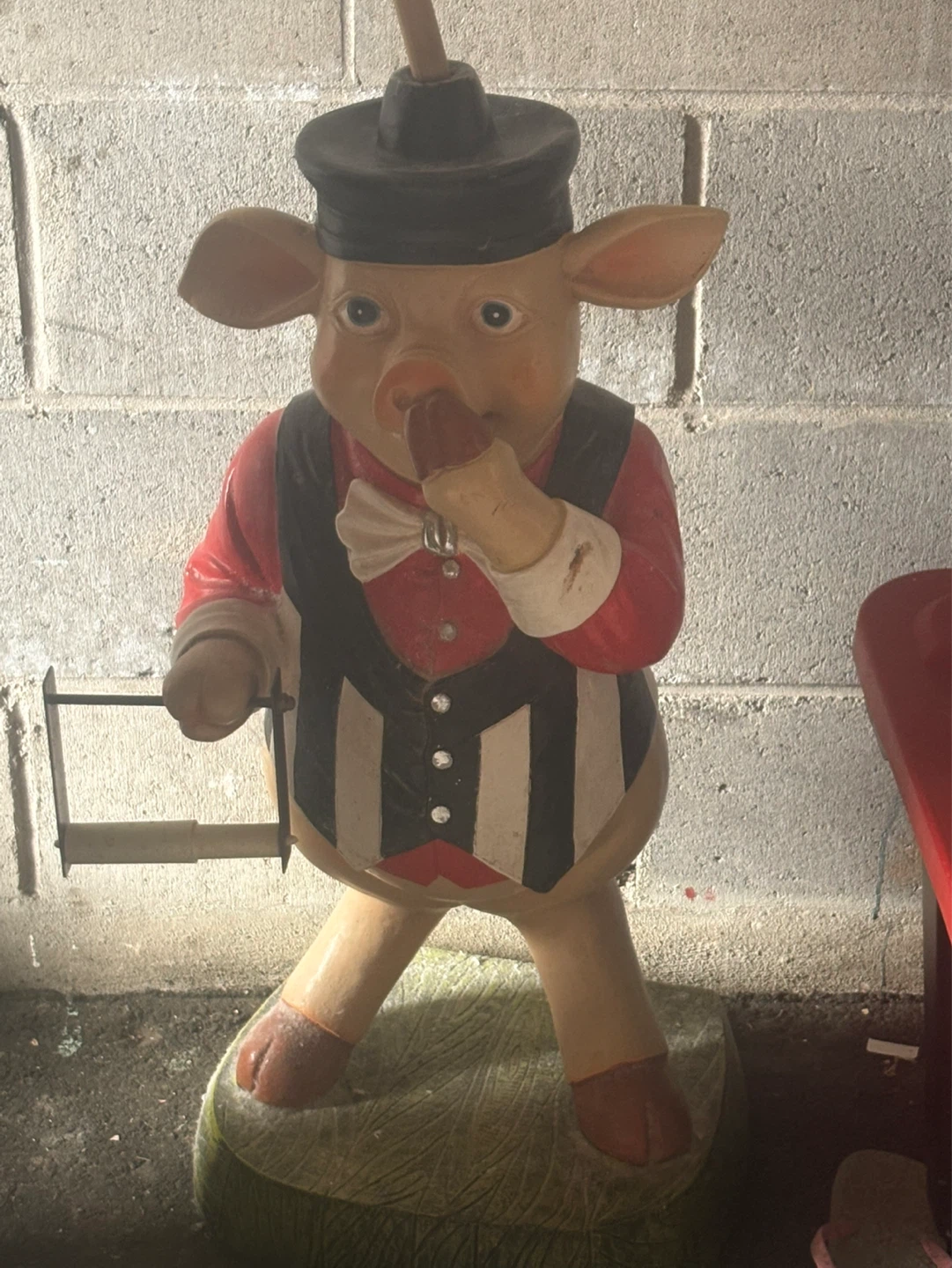 Novelty Pig Toilet Paper Holder Stand