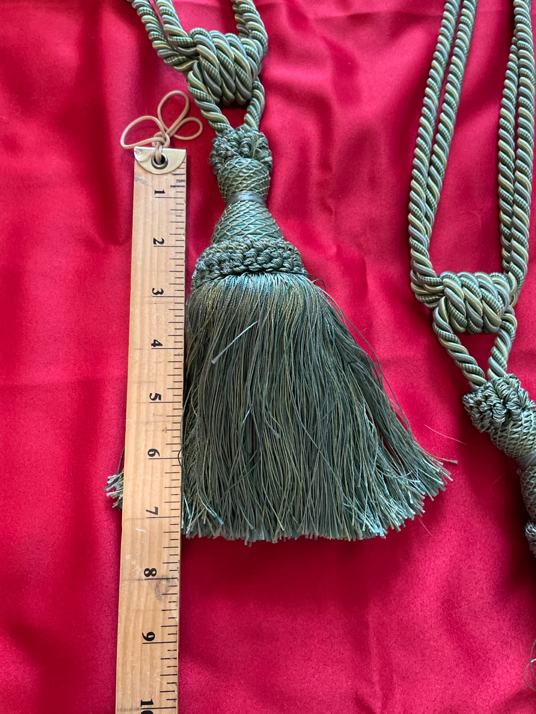 Set of 2 Green and Silver Tassels for Curtains - photo 5