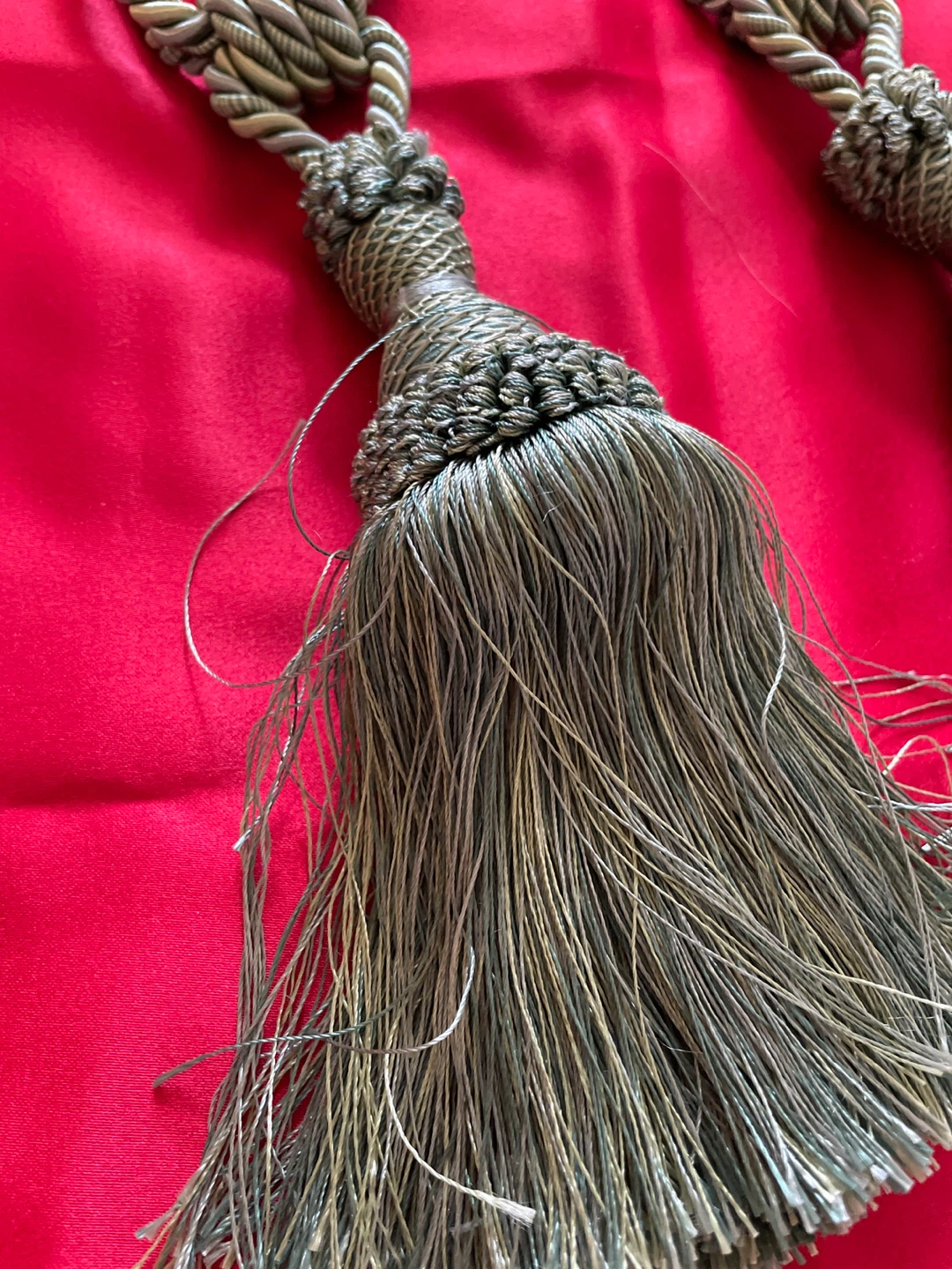 Set of 2 Green and Silver Tassels for Curtains - photo 2