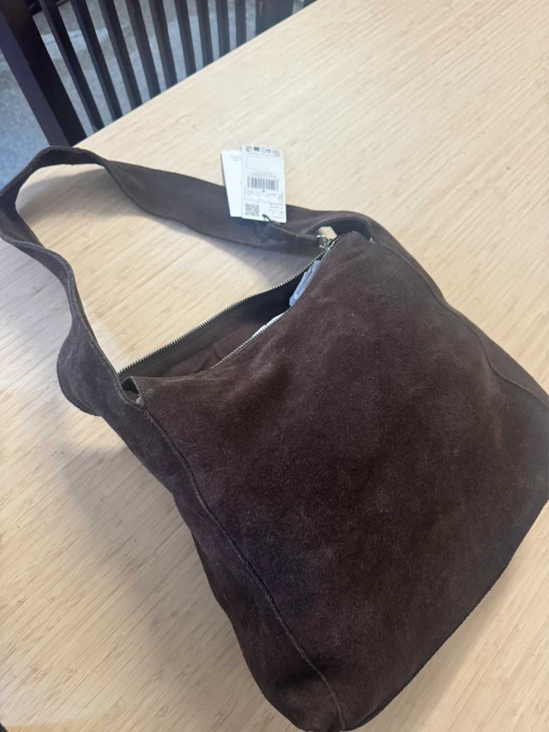 Mango Suede Shoulder Bag - Brown- Brand New - photo 3