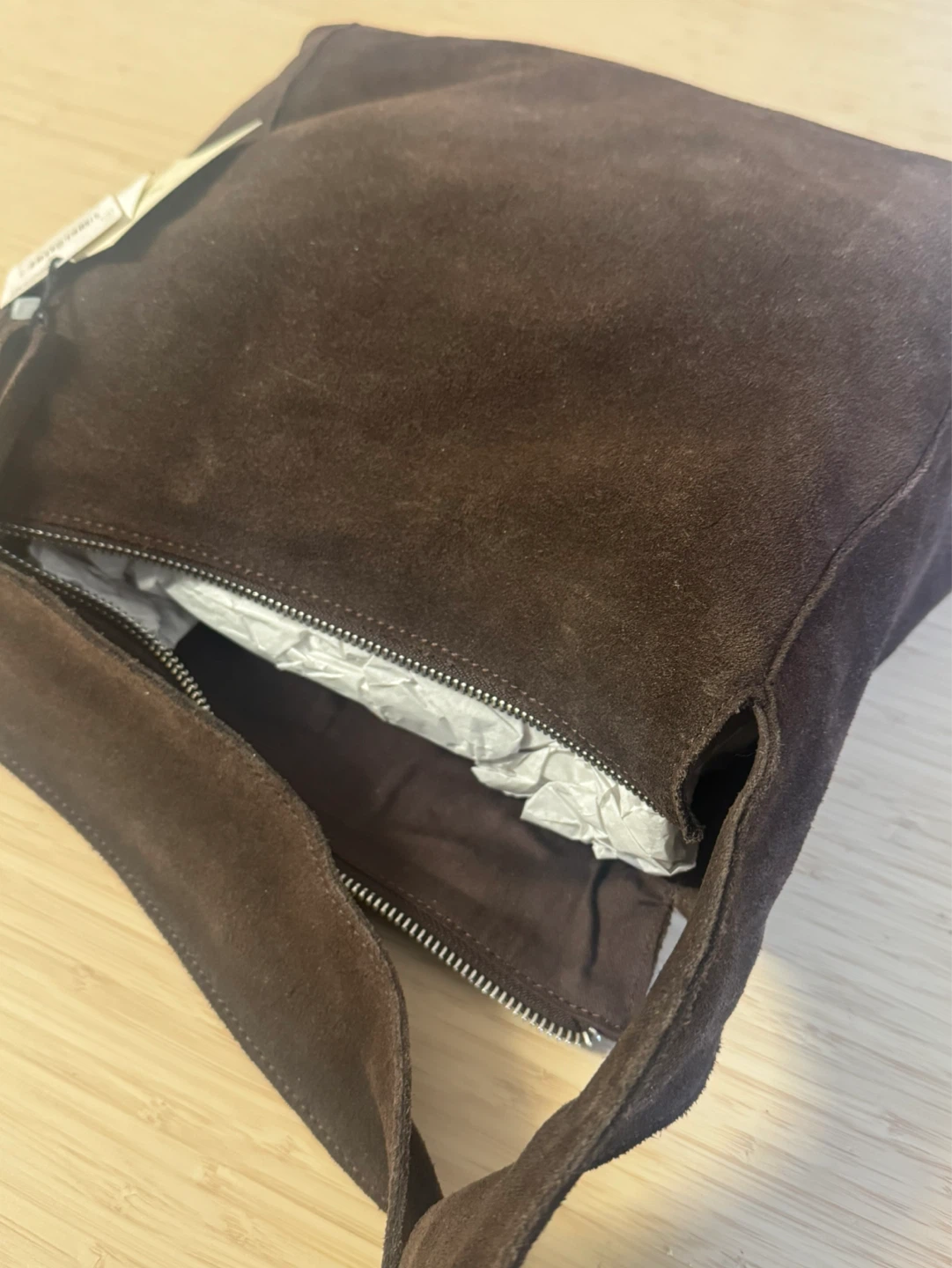 Mango Suede Shoulder Bag - Brown- Brand New - photo 5