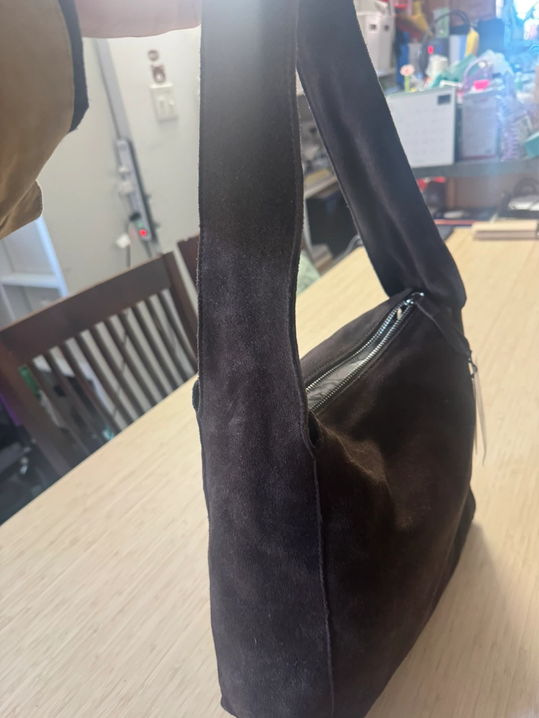 Mango Suede Shoulder Bag - Brown- Brand New - photo 4