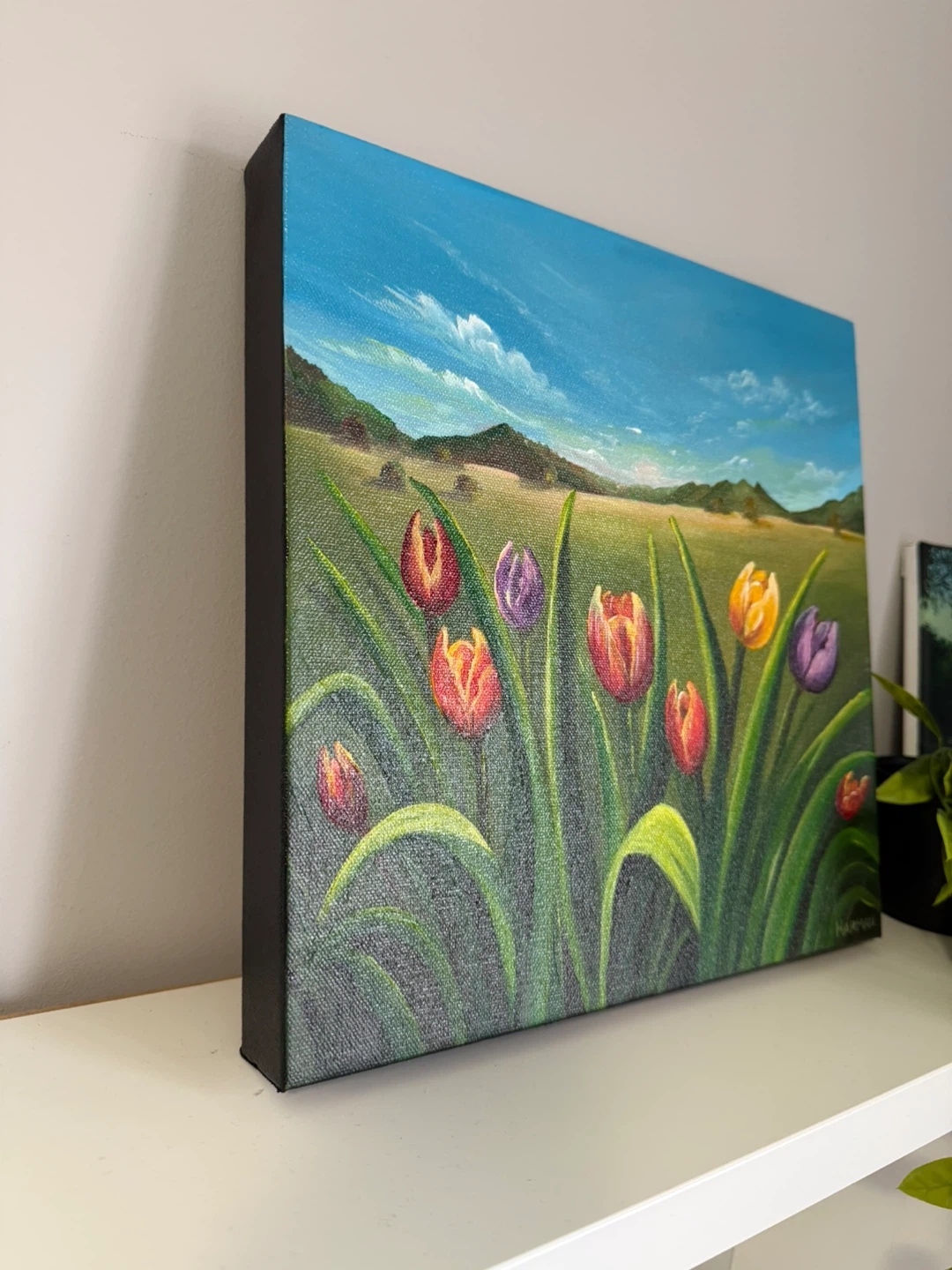 Original Tulip Field Acrylic Painting - photo 3
