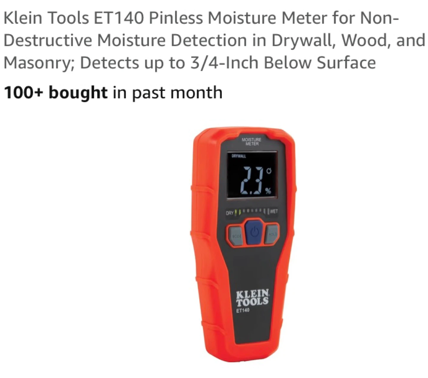 Klein Tools ET140 Pinless Moisture Meter - photo 3