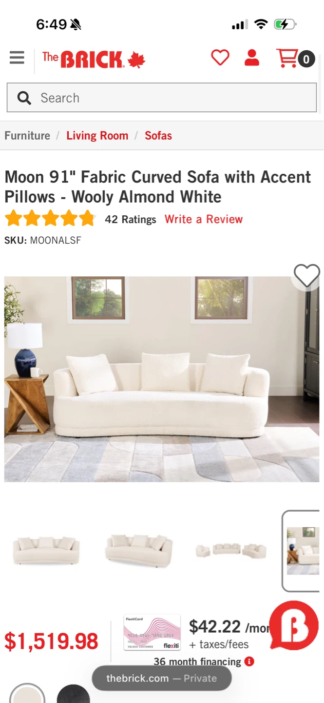 The Brick Moon 91" Fabric Curved Sofas Brand New - photo 4