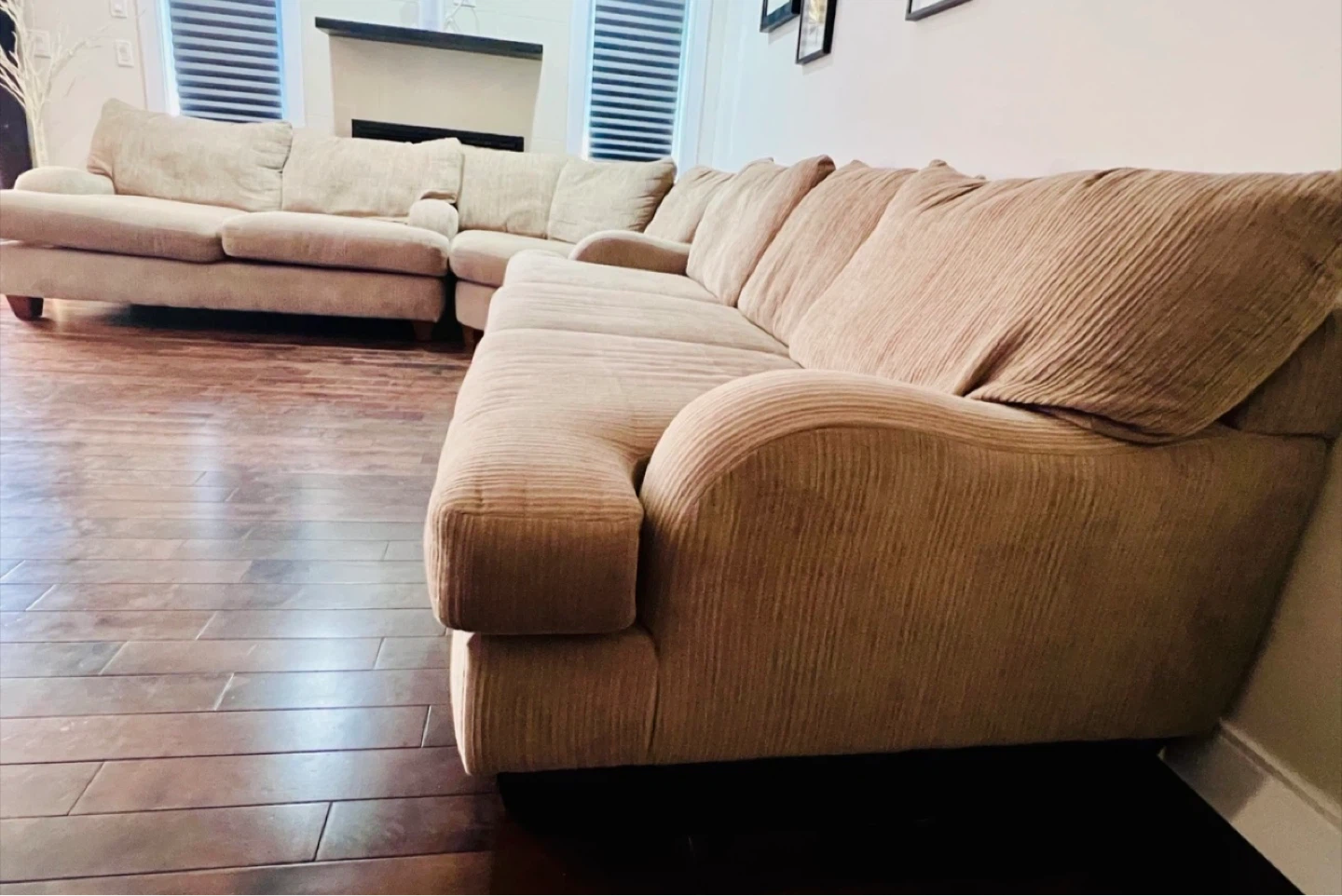 Ashley Beige Sectional Sofa - photo 3