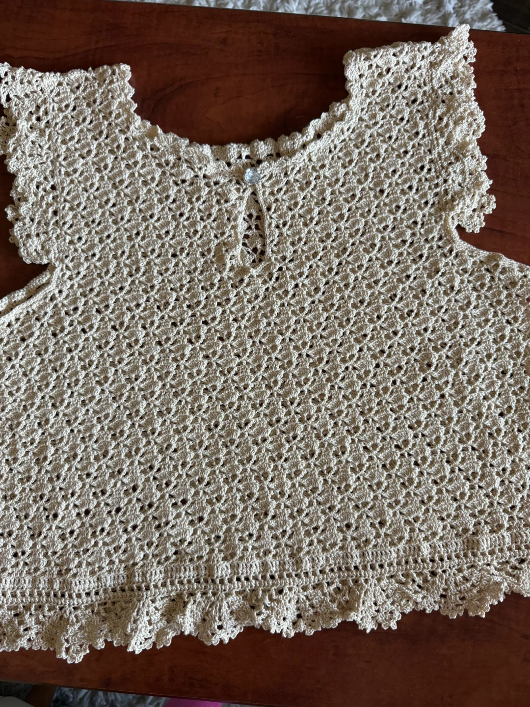 Handmade Crocheted Top - Beige - photo 3