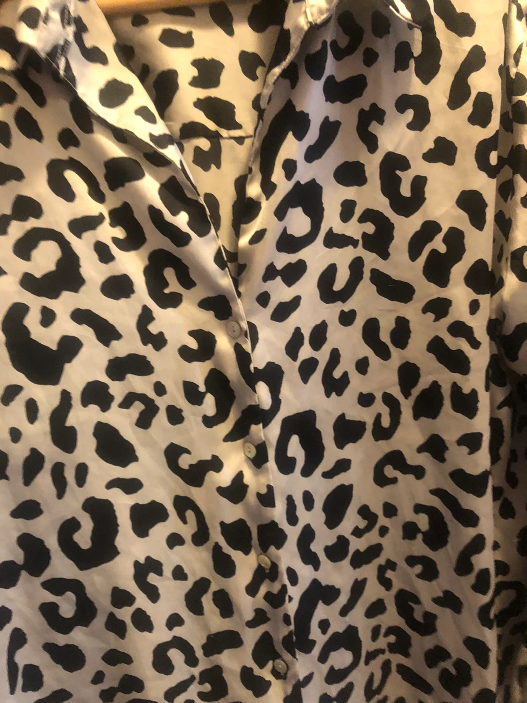 Leopard Print Button-Up Silk Shirt - photo 2