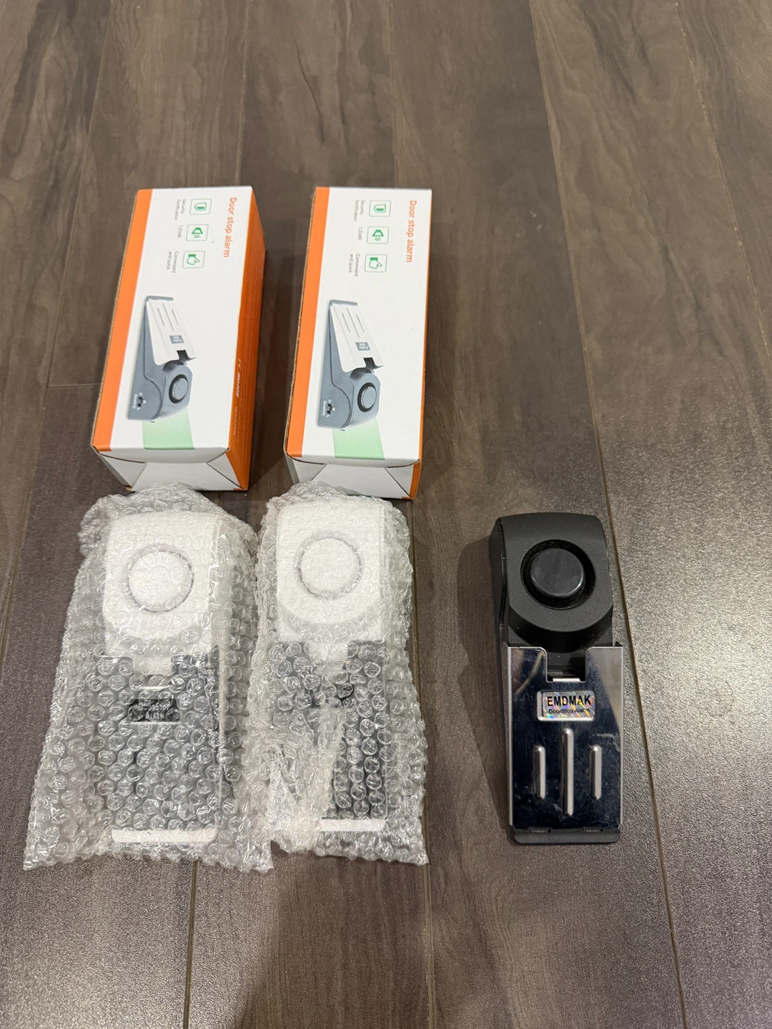 Door Stop Alarm- 3 Pack(2white brand new and 1 black used)