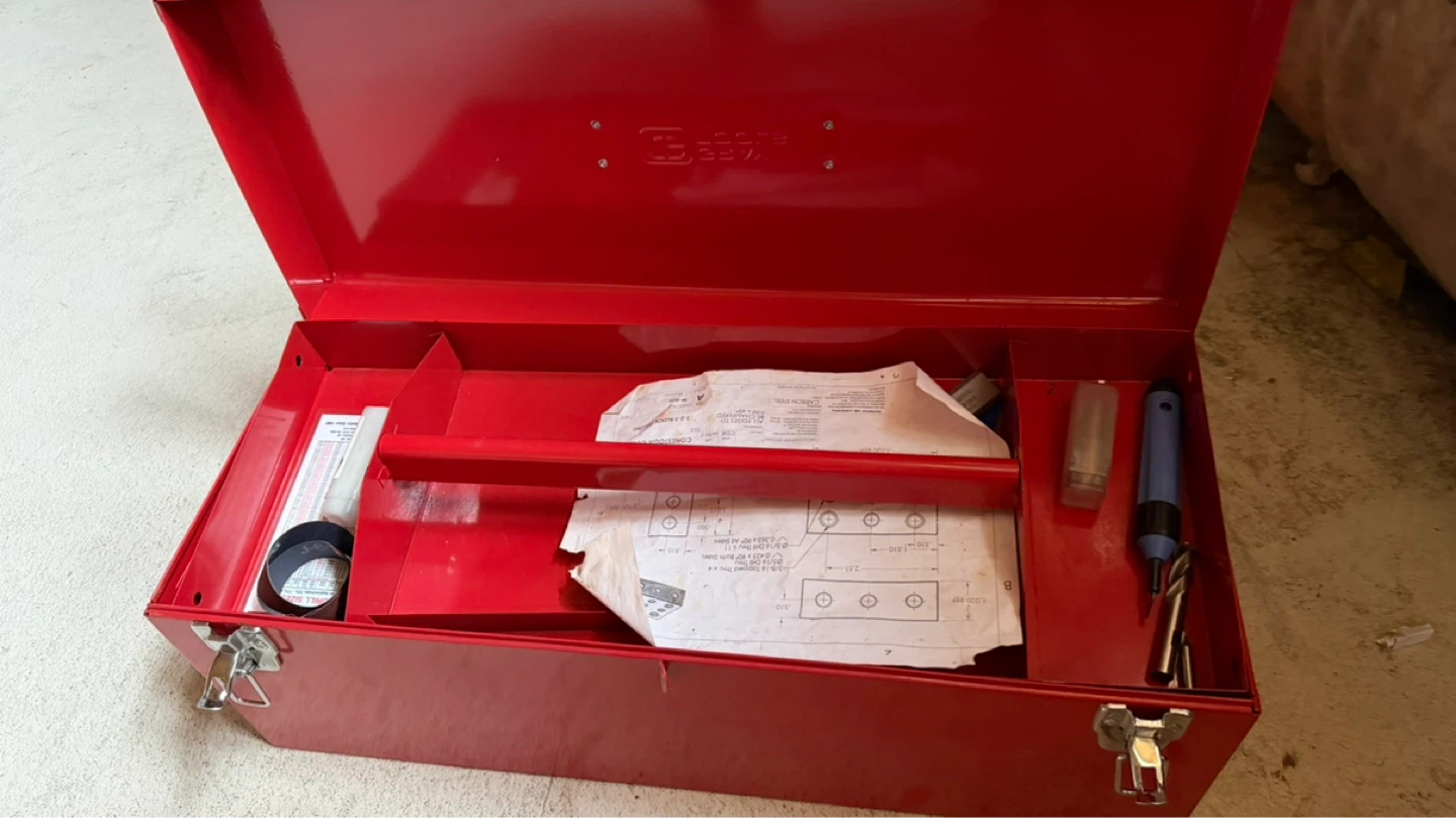 Red Metal Toolbox with Assorted Tools - photo 2