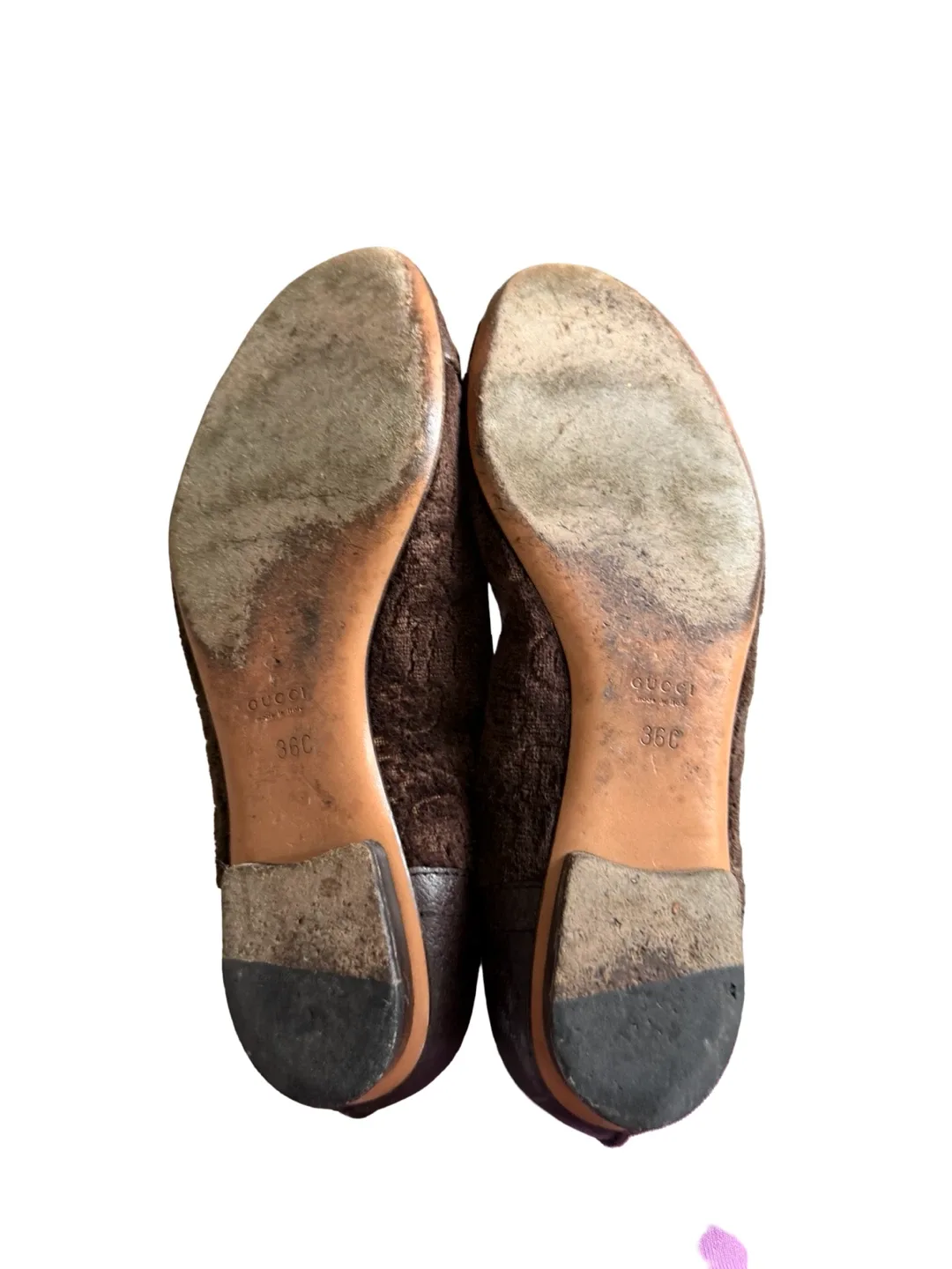 Gucci Brown Velvet Buckle Flats - photo 3