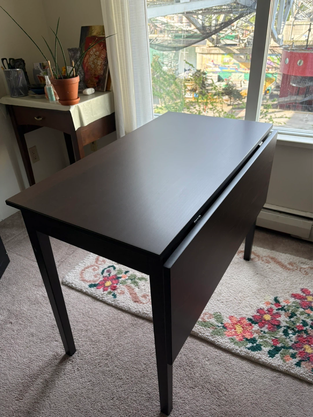Drop-leaf desk with drawer - photo 5