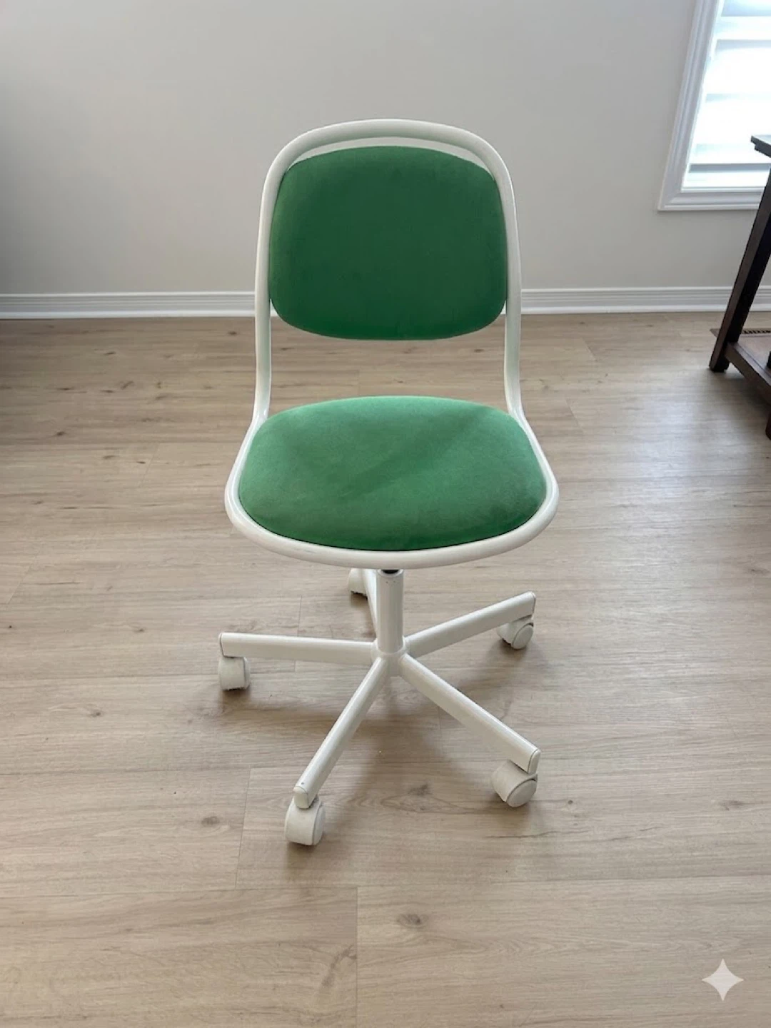 White and Green Swivel Office Chair