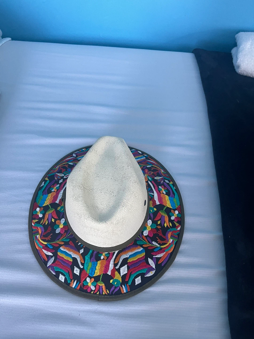 Embroidered Wide Brim Fedora Hat - photo 3