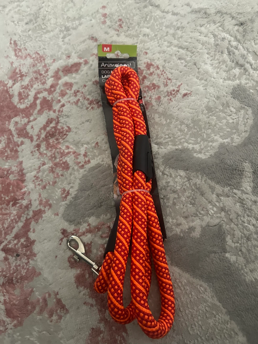 Animaleas! Dog Leash - Red/Orange, Size M