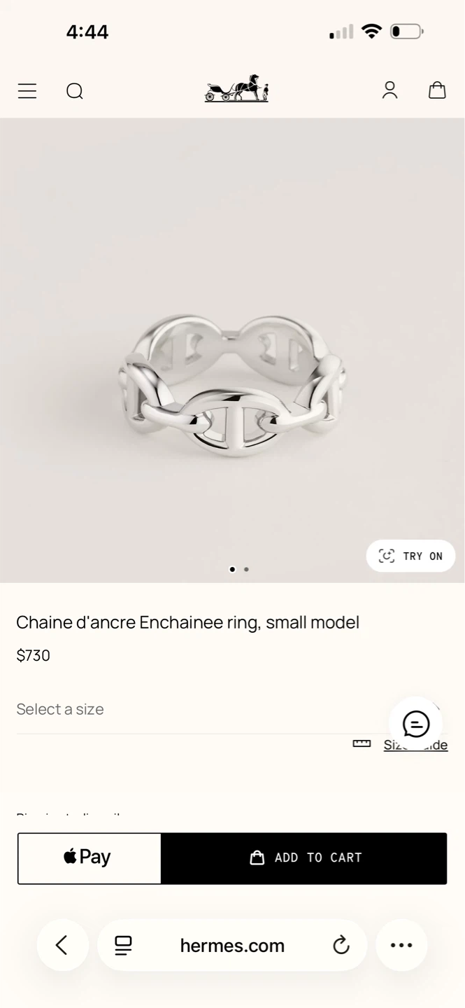 Hermes Chaine d'ancre Enchainee Ring