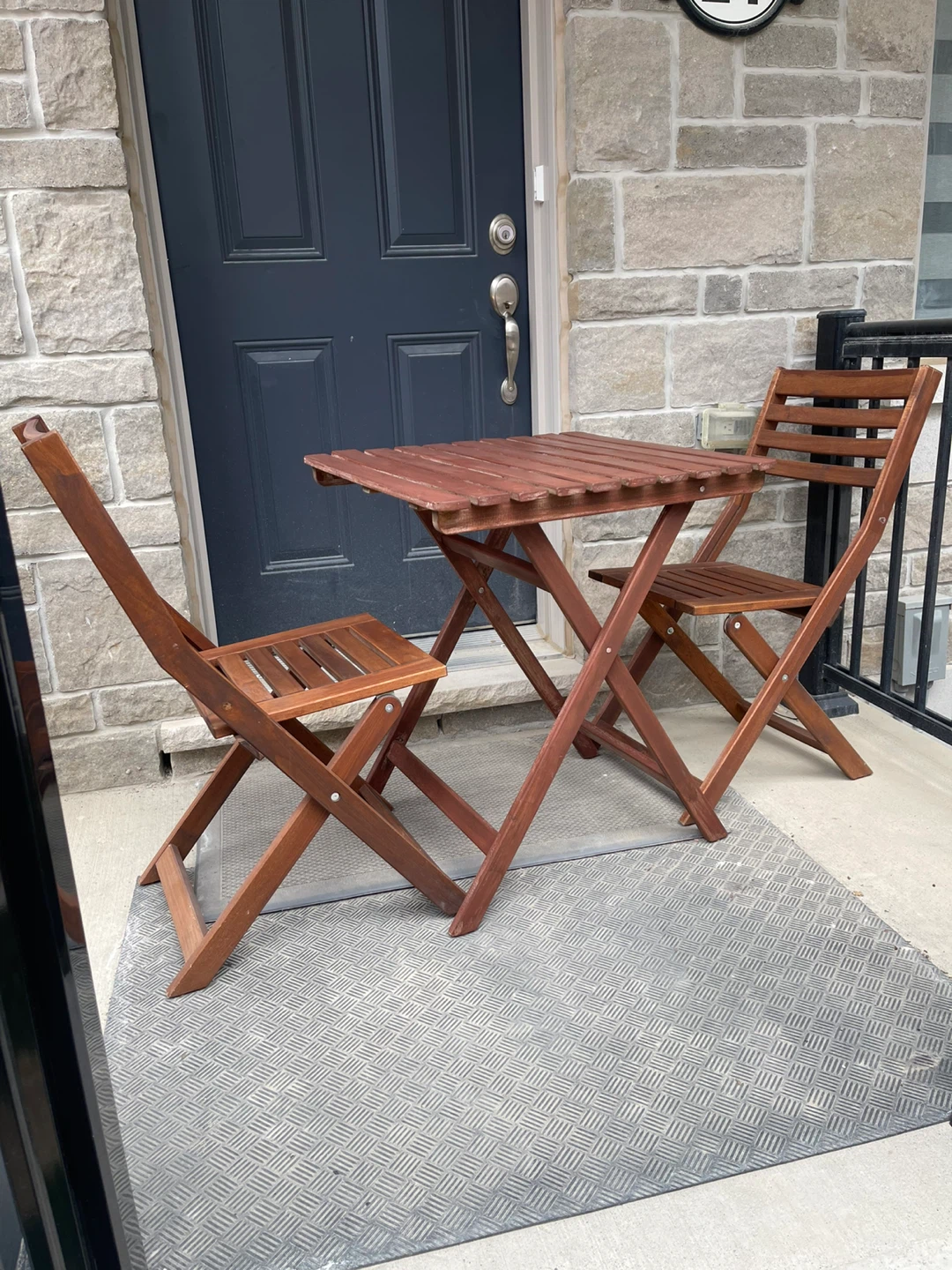 Wooden Patio Bistro Set - Table and 2 Chairs - photo 3