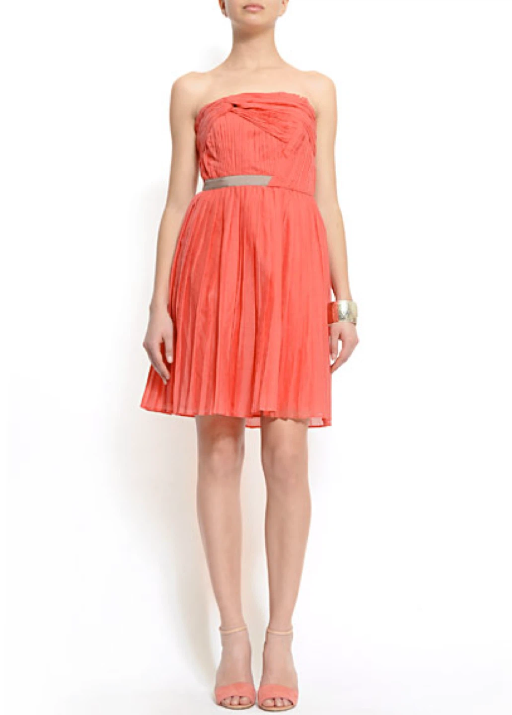 Mango asymmetrical pleated dress size 4