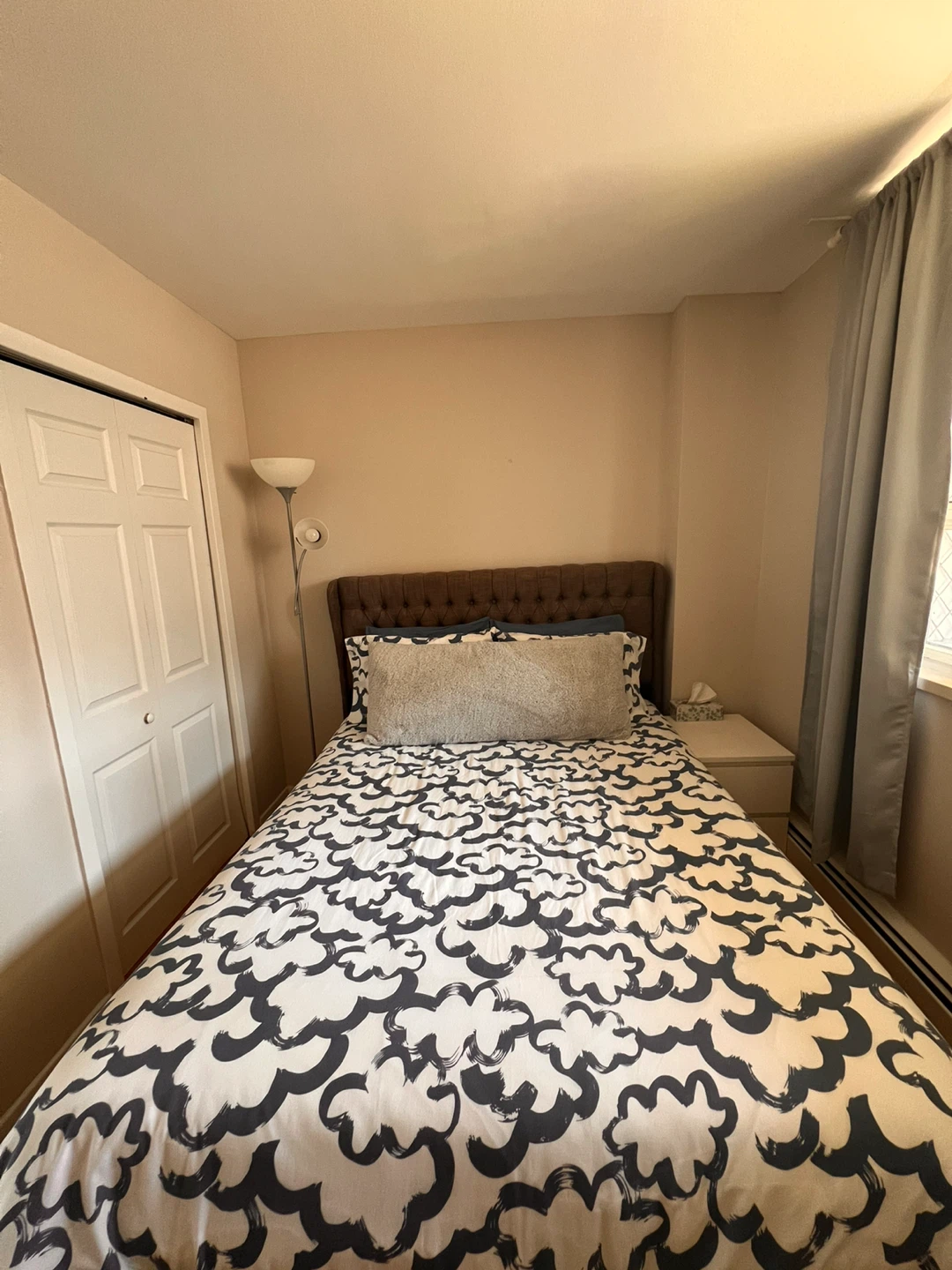 Queen Size Bed, Headboard and Spring Box