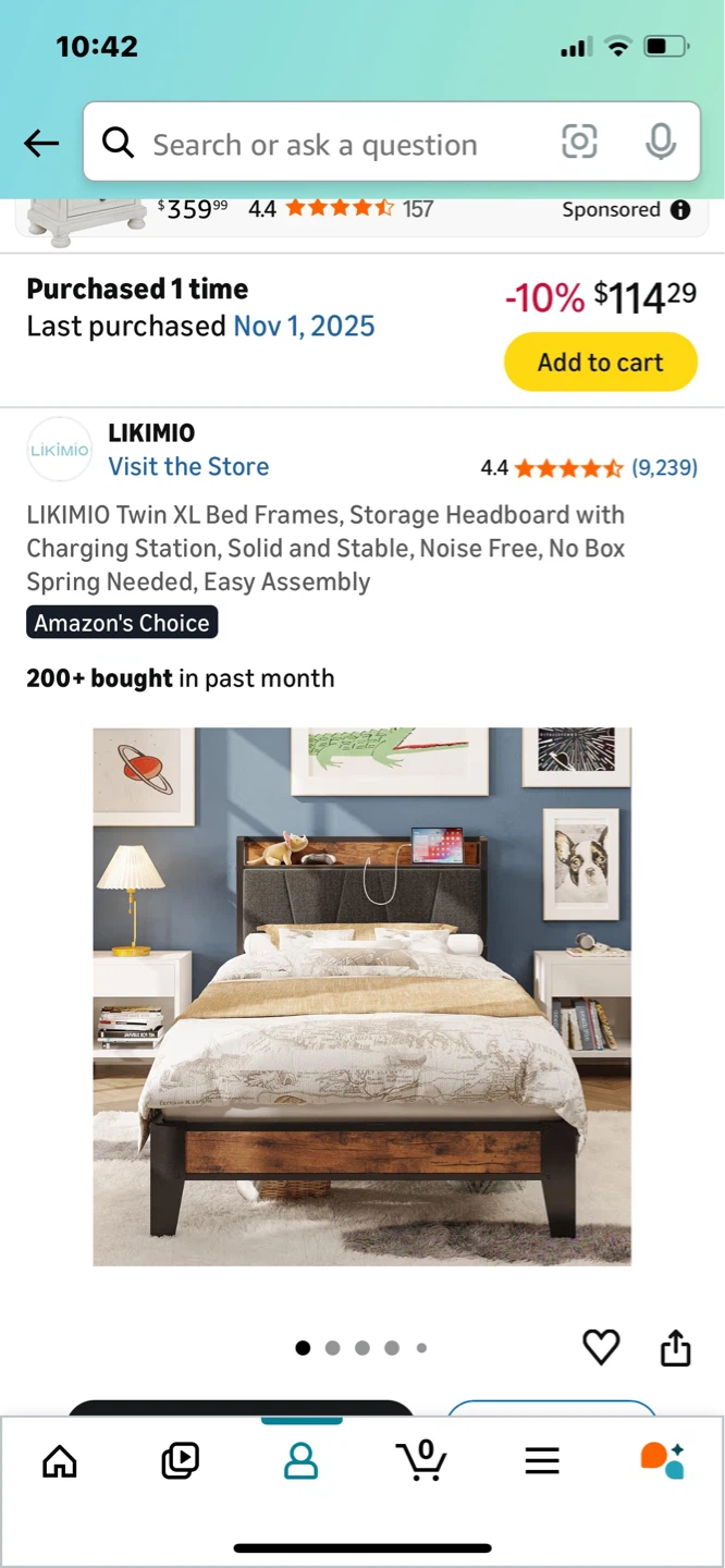 LIKIMIO Twin XL Bed Frame with Storage Headboard - photo 2