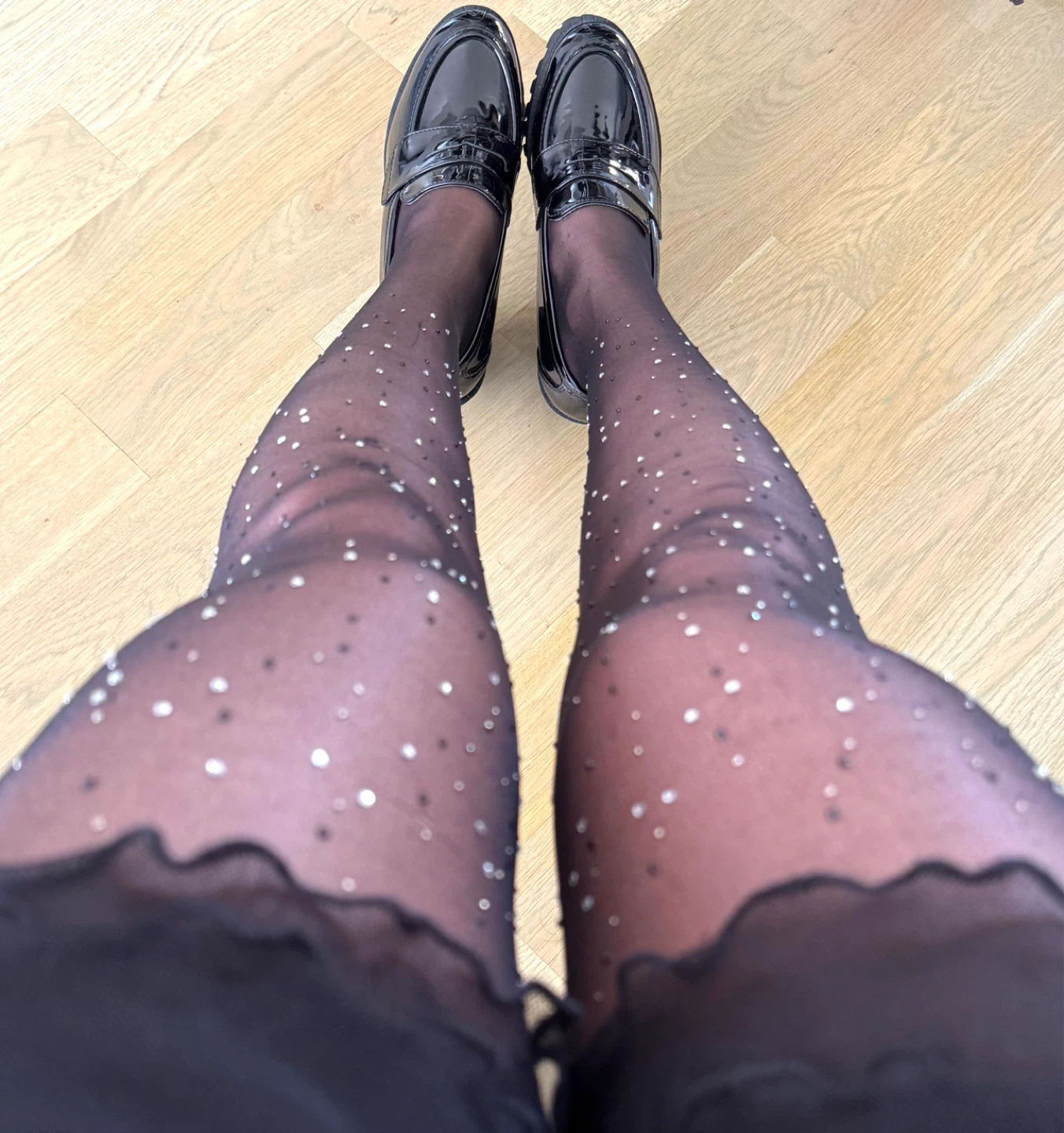 Black Patent Chunky Heel Loafers - photo 3