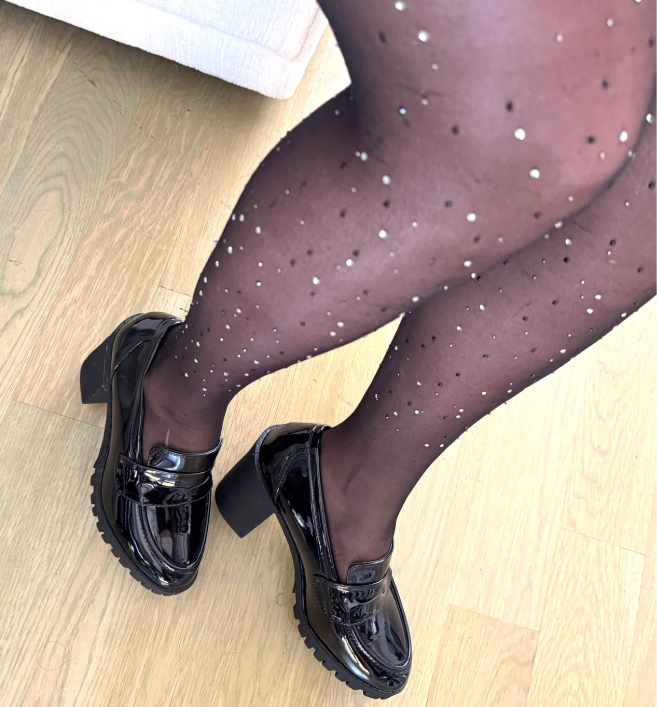 Black Patent Chunky Heel Loafers - photo 5
