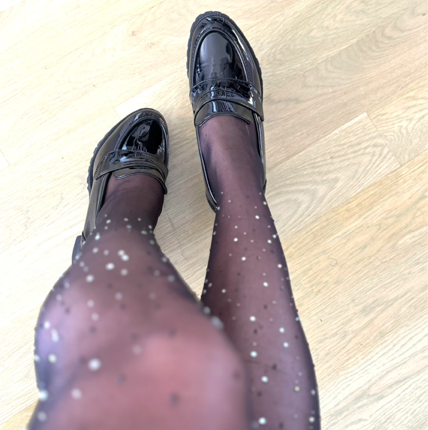 Black Patent Chunky Heel Loafers - photo 4